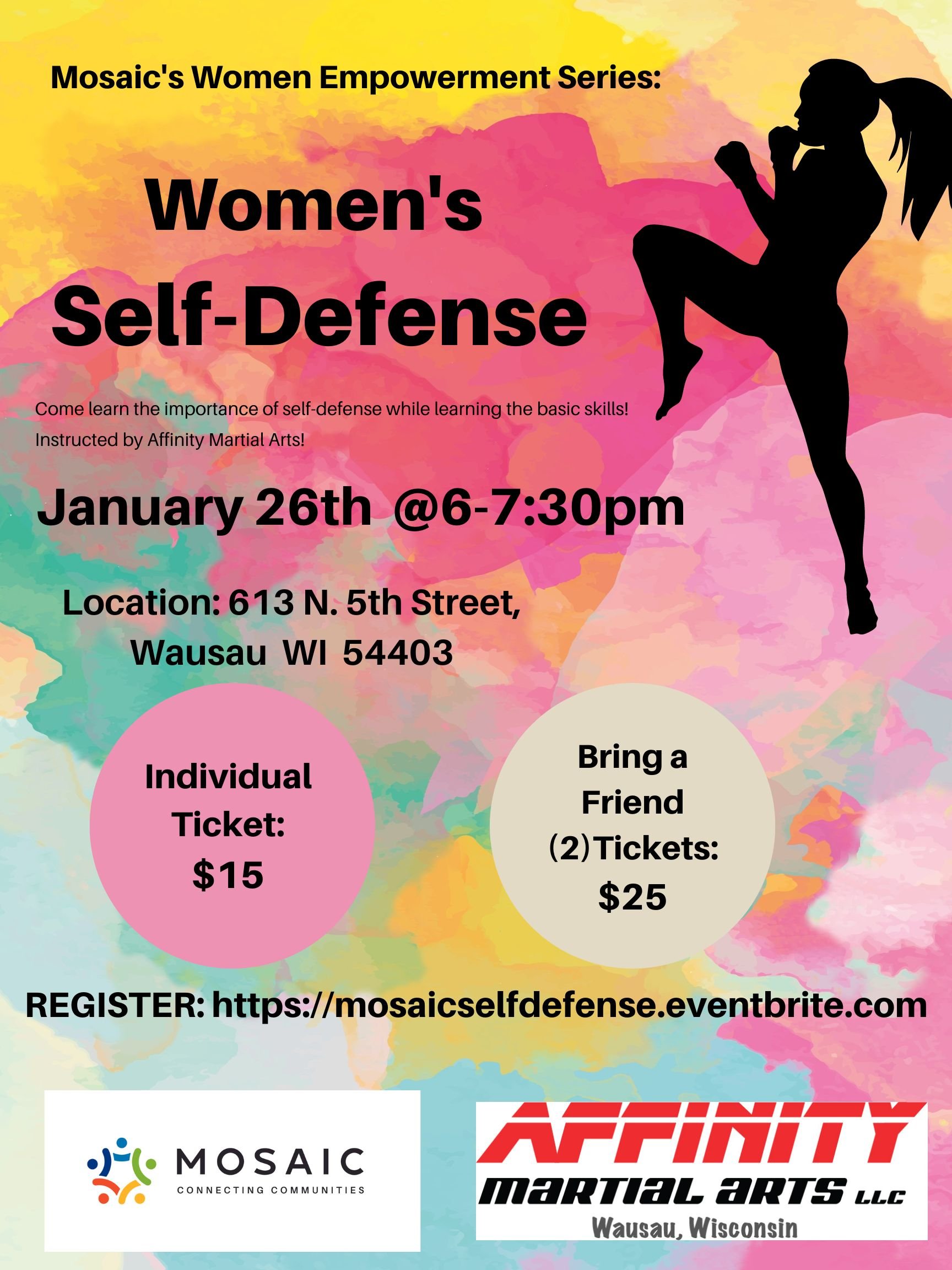 Mosaics Empowerment Series Womens Self Defense — Mosaic Of North Central Wisconsin