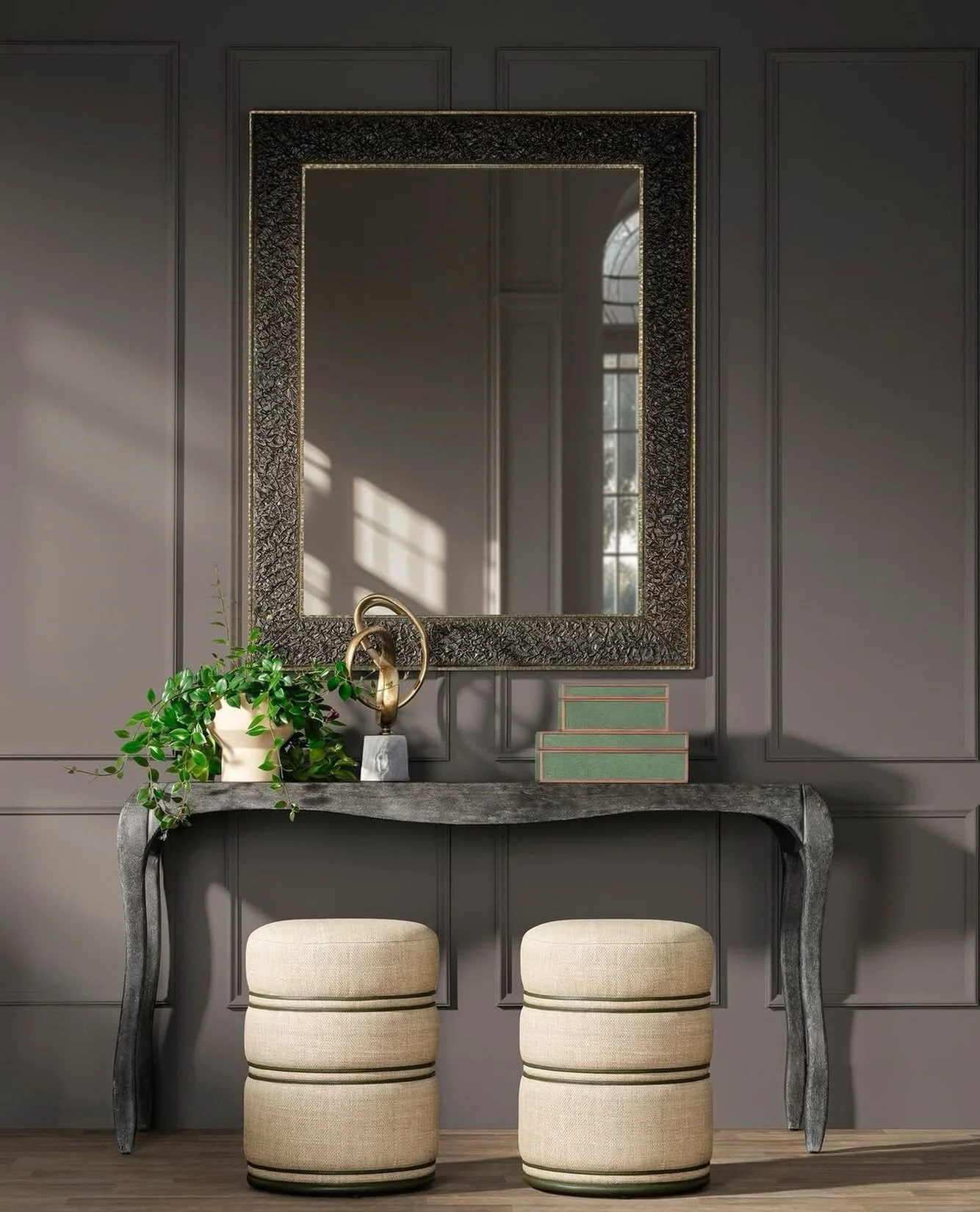 Deep tones, sculptural forms, and natural light come together to create a space that feels intimate, expressive, and effortlessly bold.
⁠
@madegoods Products Featured: ⁠
✦ Gamble Mirror ⁠
✦ Kona Console ⁠
✦ Quinn Stool ⁠
✦ Marshall Object ⁠
✦ Cooper 