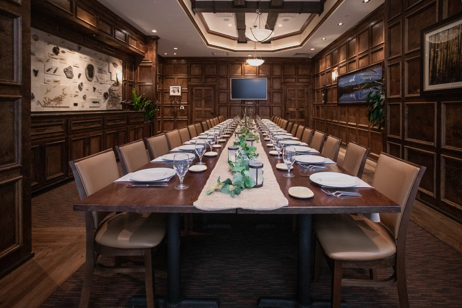 A long table set in the Colorado Room