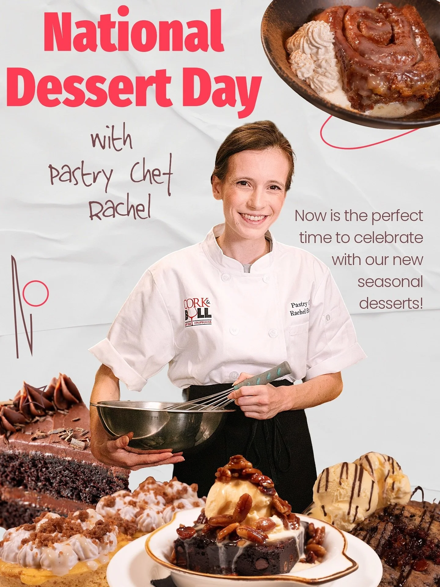 Yeah- we know how to celebrate National Dessert Day around here. Our incredible Pastry Chef makes our desserts and breads fresh every day, and we just rolled out our new seasonal desserts!
πΈ cinnamon roll bread pudding
πΈ sweet potato cheesecake
πΈ