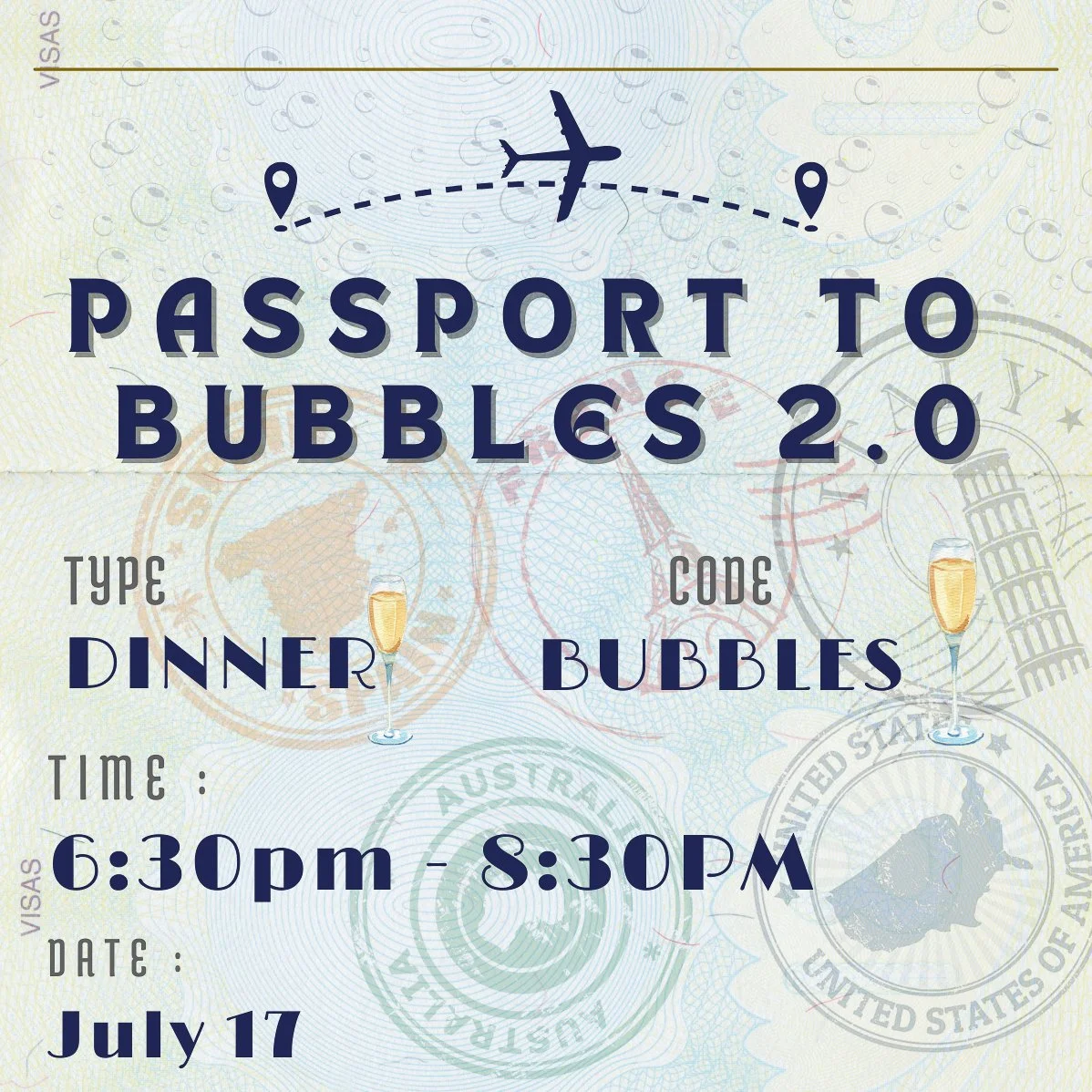 Passport to Bubbles 2.0- Wine Dinner