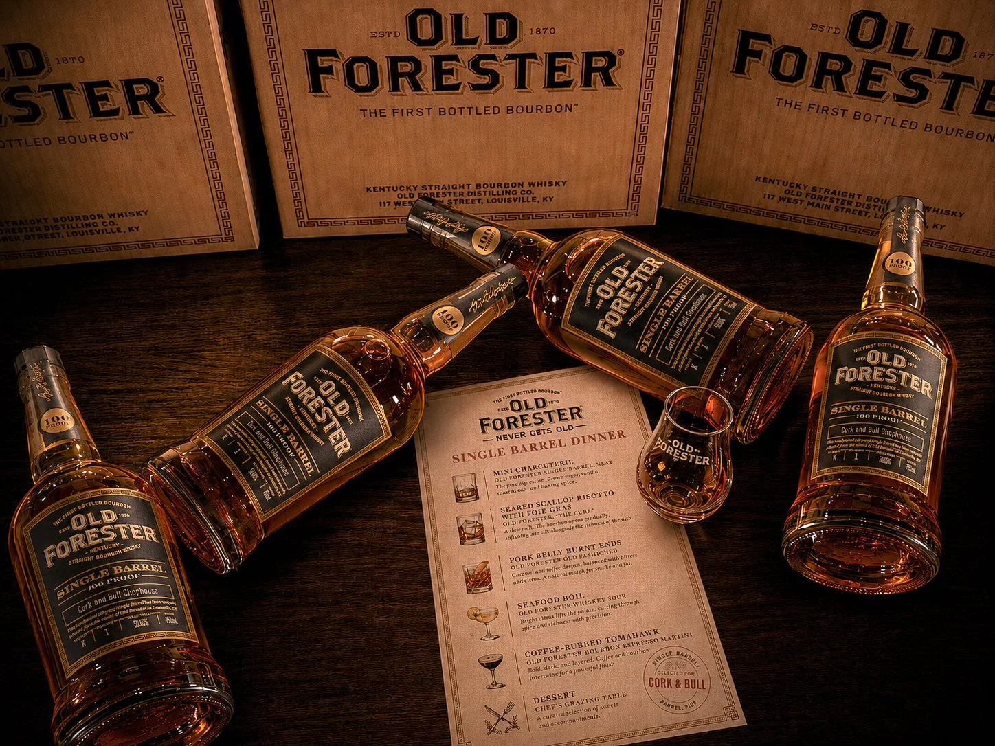 One Barrel. One Night. No Repeats: Inside Our Old Forester Single Barrel Dinner at Cork &amp; Bull Chophouse