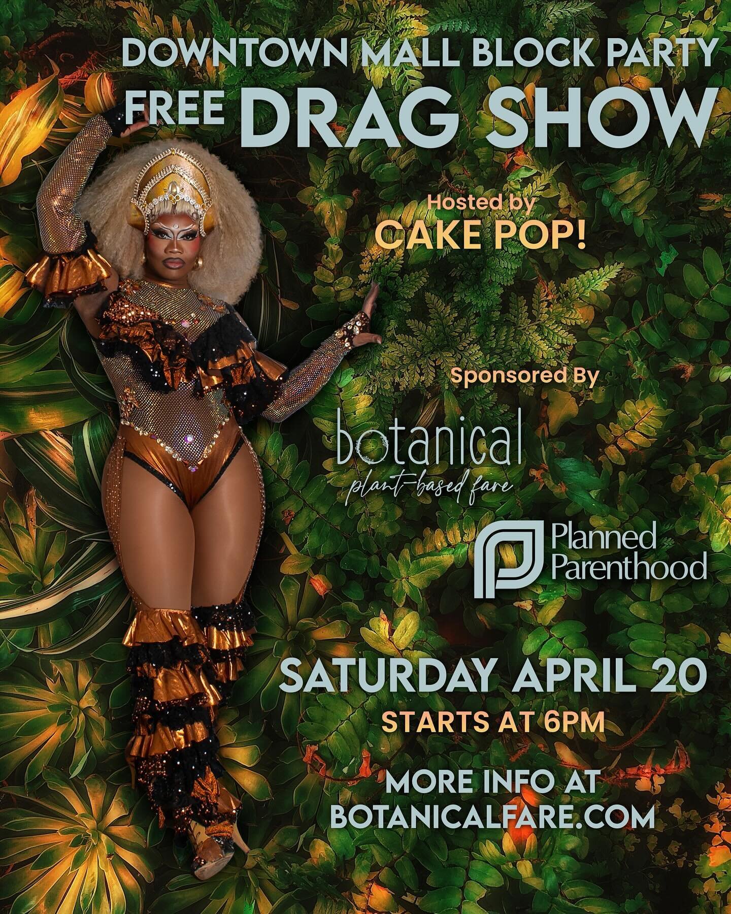 In the spirt of all of the fun and artistry that happens during @tomtomfoundation fest, we thought we would join in with a FREE drag show during the Saturday downtown mall block party 🎉 

this show will be held outside on our patio, so seating will 