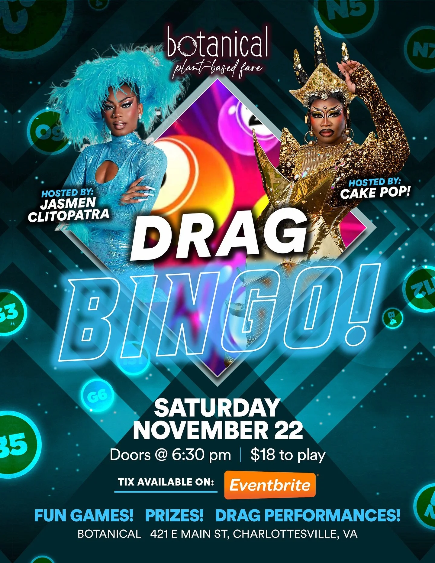 NOV 22ND AT 7PM! We had so much fun at our bingo last weekend, we decided to immediately roll into another! It&rsquo;s RARE we have a night show in downtown Cville, so get your tickets before they sell out again 😉 tickets in bio