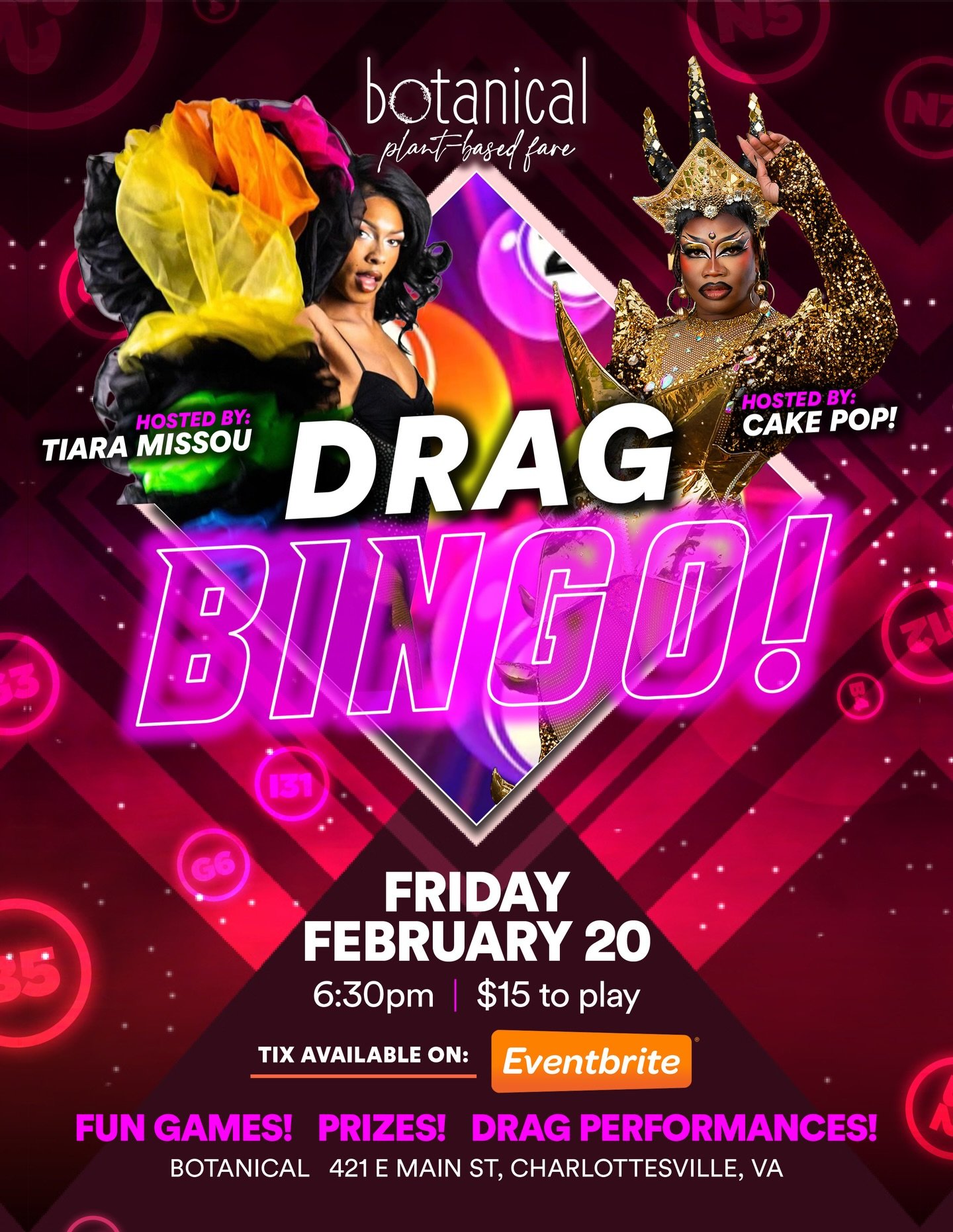 The people have been asking when our next drag bingo is &amp; we finally have your answer! We&rsquo;ve got TWO of the best drag desserts for you, @cakedoesdrag &amp; @thetiaramissou ! The past few shows we have gotten many emails asking us for spare 