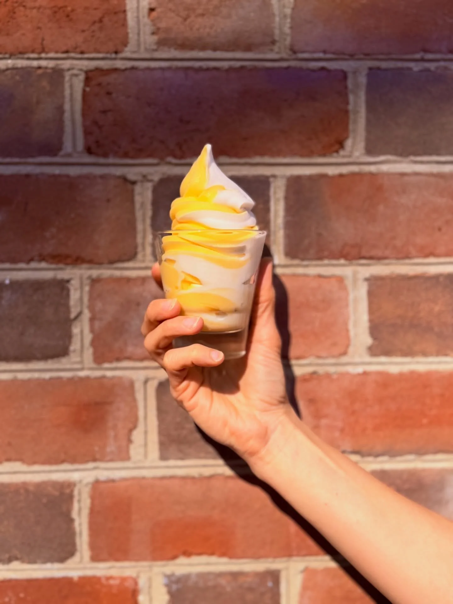Sun is out &amp; soft serve is BACK!! Starting out with vanilla or pineapple, OR do the swirl 🌀🍦