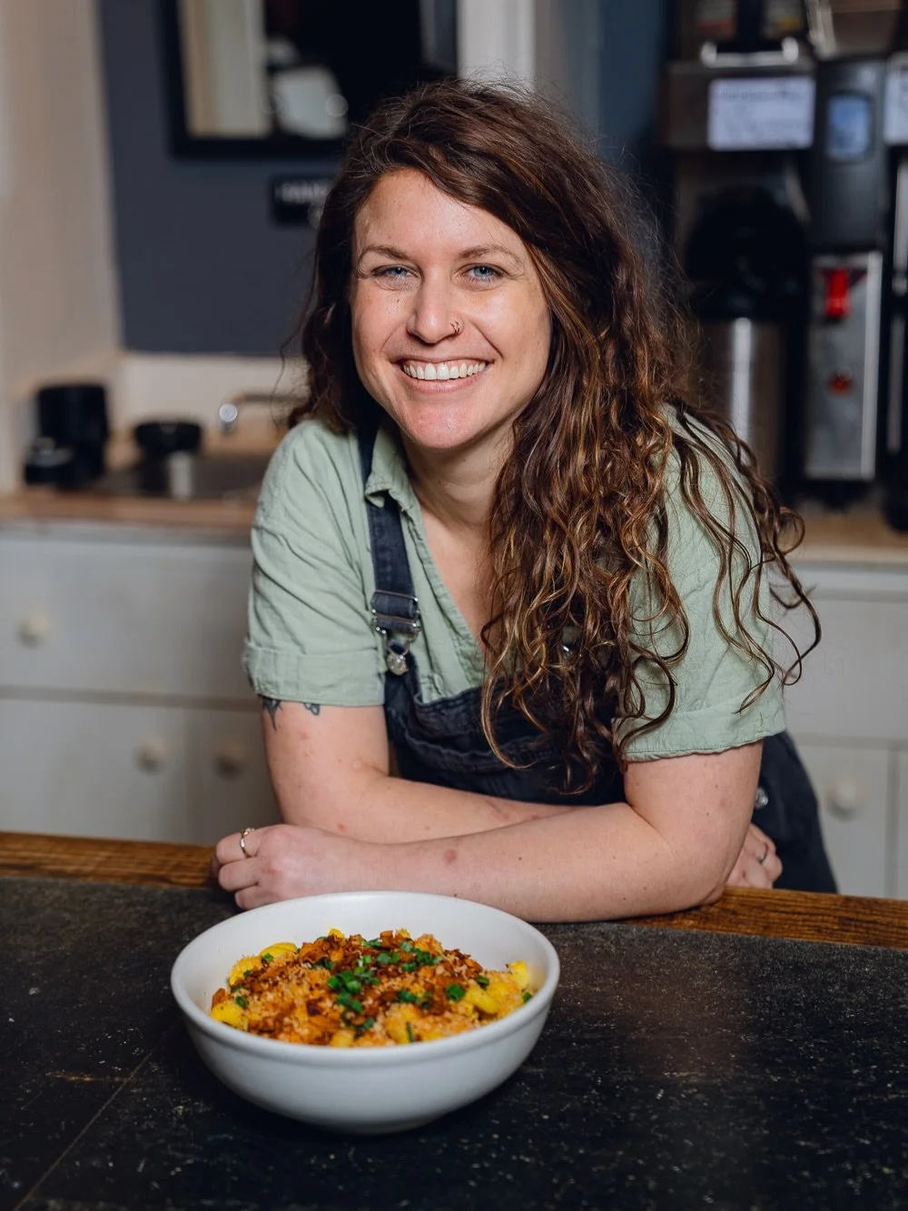 Just a little Kat appreciation post &amp; staff highlight! Read her staff bio below &amp; tell her that she&rsquo;s pretty and fun and cool 🤩 [also pictured is the Miso Mac &amp; Cheese]

Kat&rsquo;s roots are in Pennsylvania, but she moved to Virgi