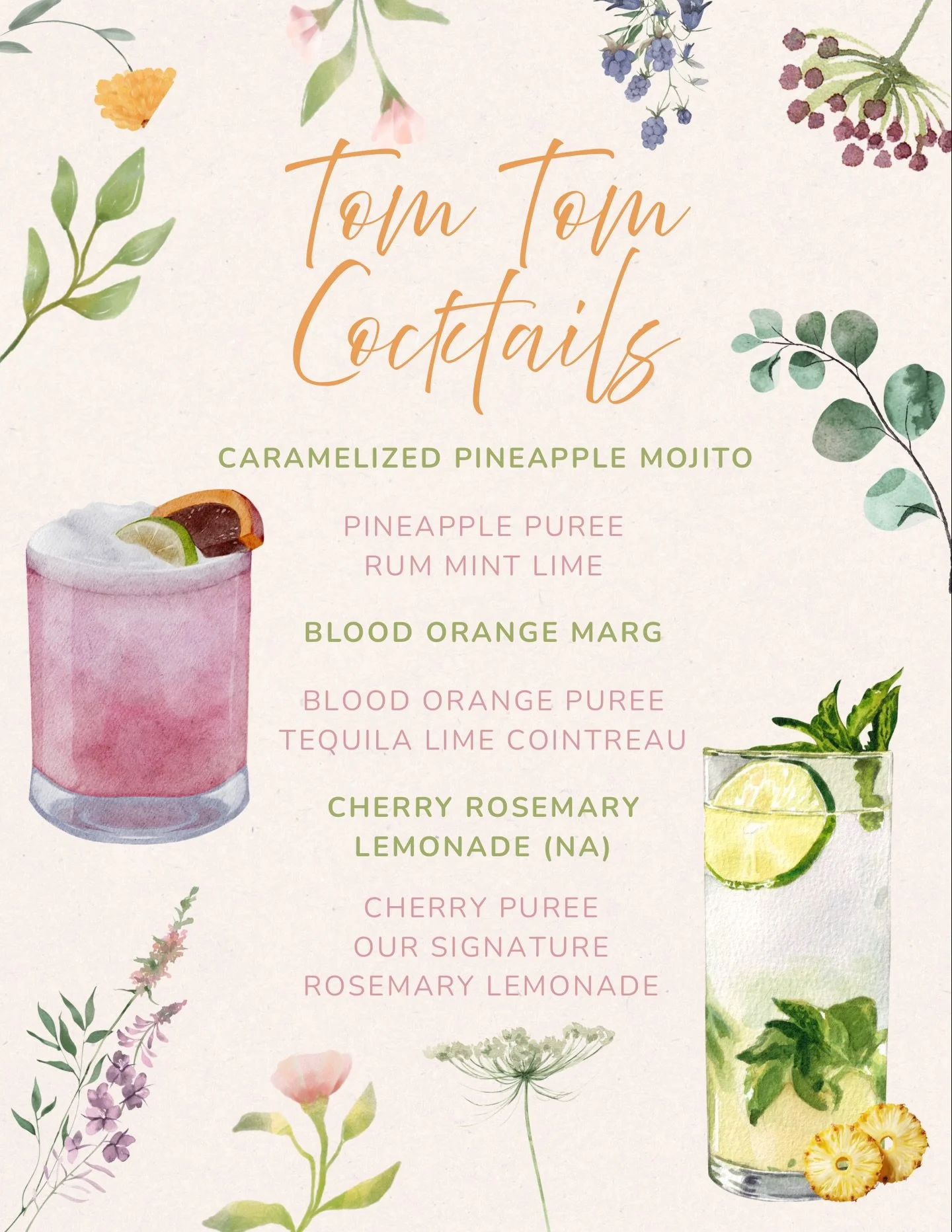 Cheers! It&rsquo;s our cocktail menu for @tomtomfoundation fest! Stop by our patio for some lovely cocktails! We&rsquo;ll be serving outside, inside, AND through the QR codes if you want to dine in! We&rsquo;ll have plenty of these cocktails availabl