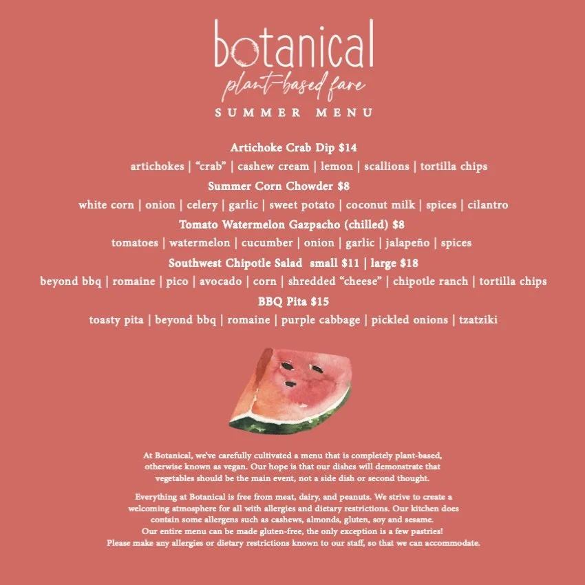 SUMMER MENU IS HERE. Some new options &amp; some past favorites. 🍉
