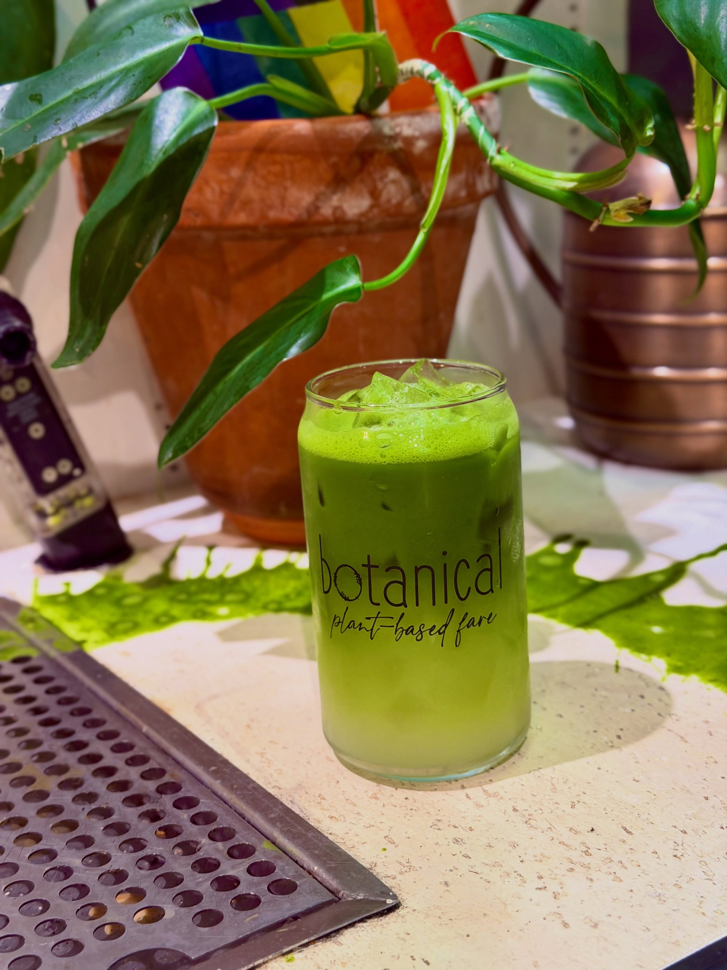 thinkin bout how someone spilled matcha lemonade in a kinda chic way
