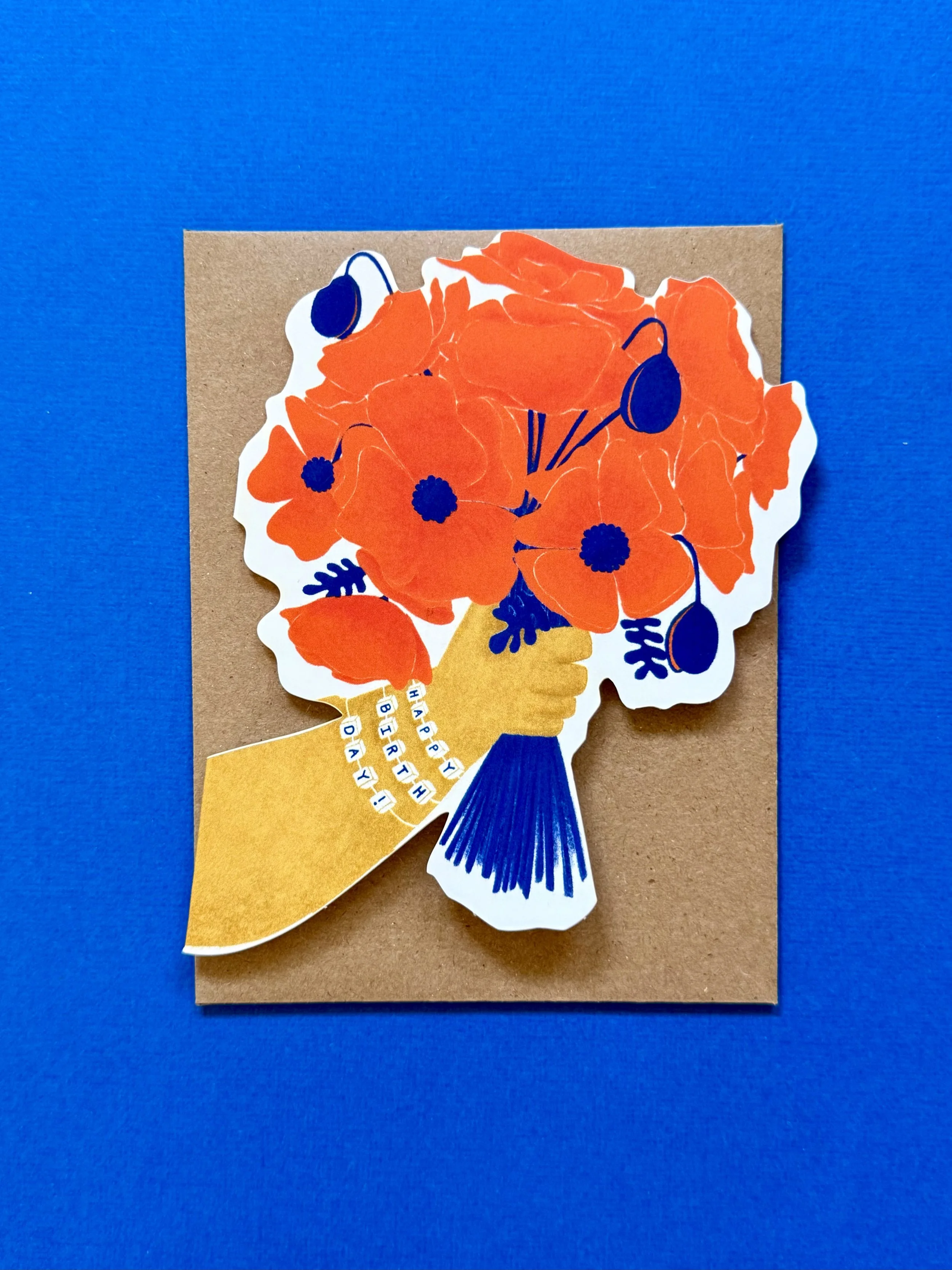Happy Birthday Bouquet Die-Cut Greeting Card