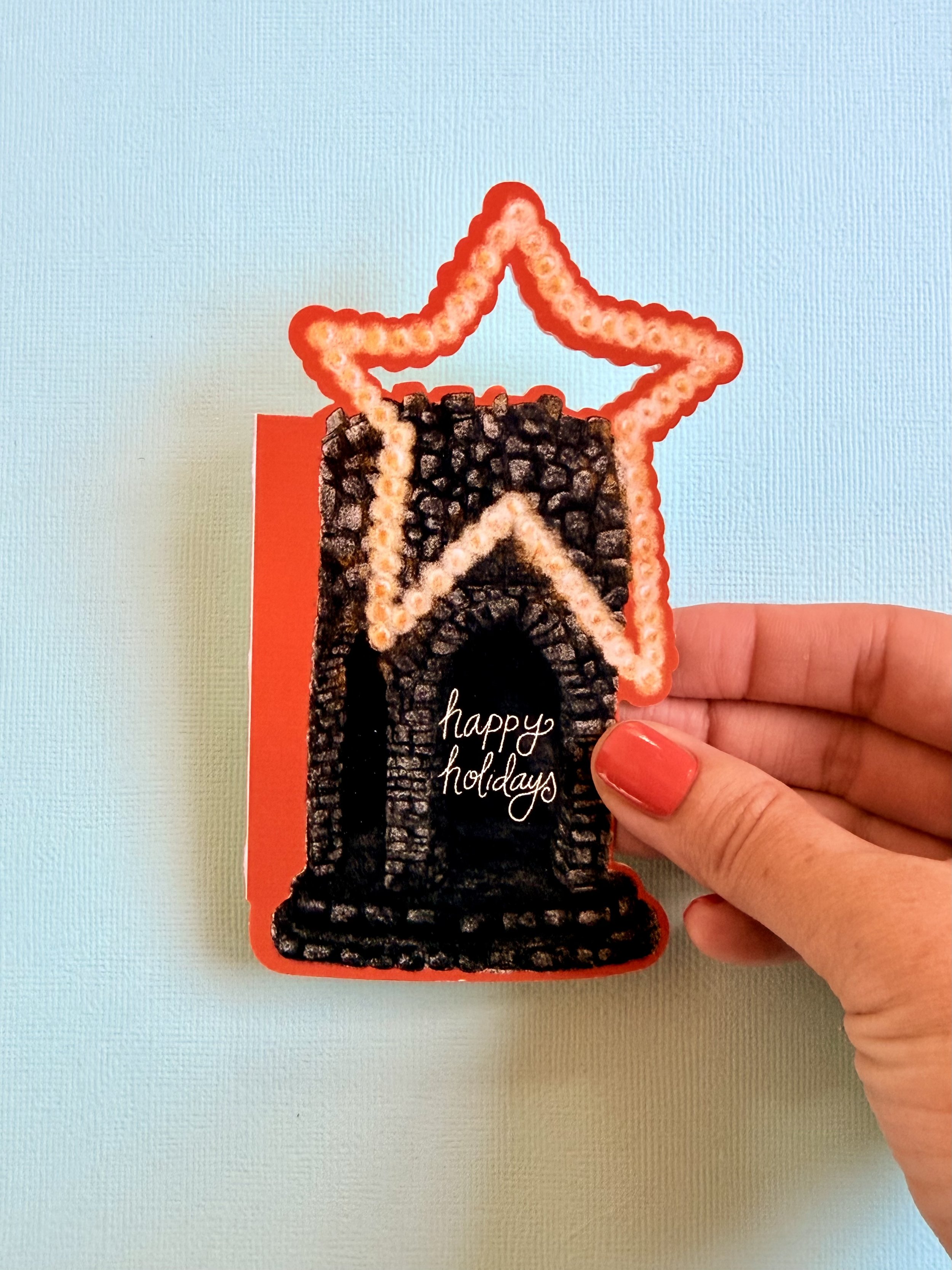 Star Atop Mount Battie Die-Cut Greeting Card