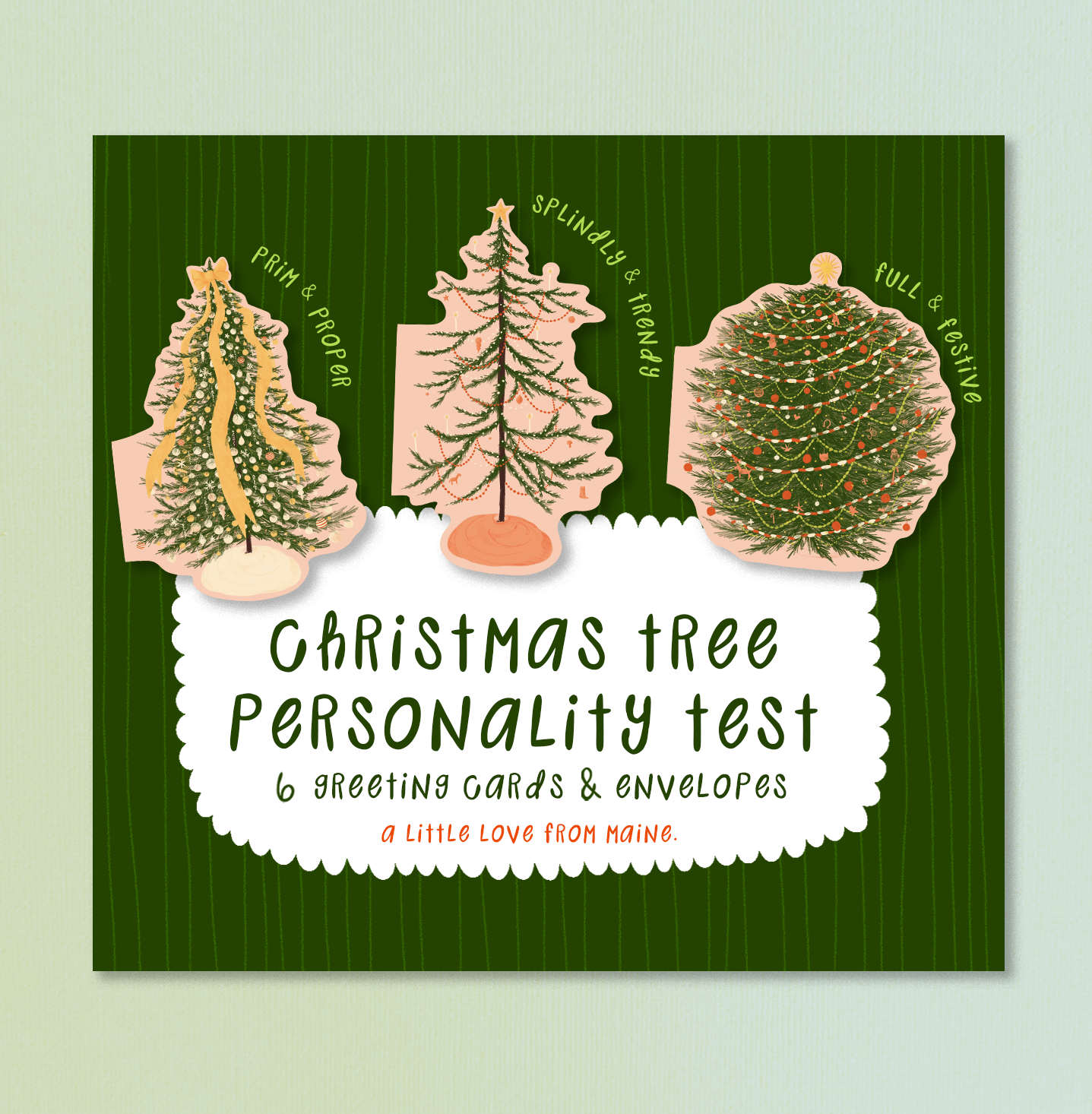 Pre-Order! Christmas Tree Personality Test Die-Cut Stationery Set