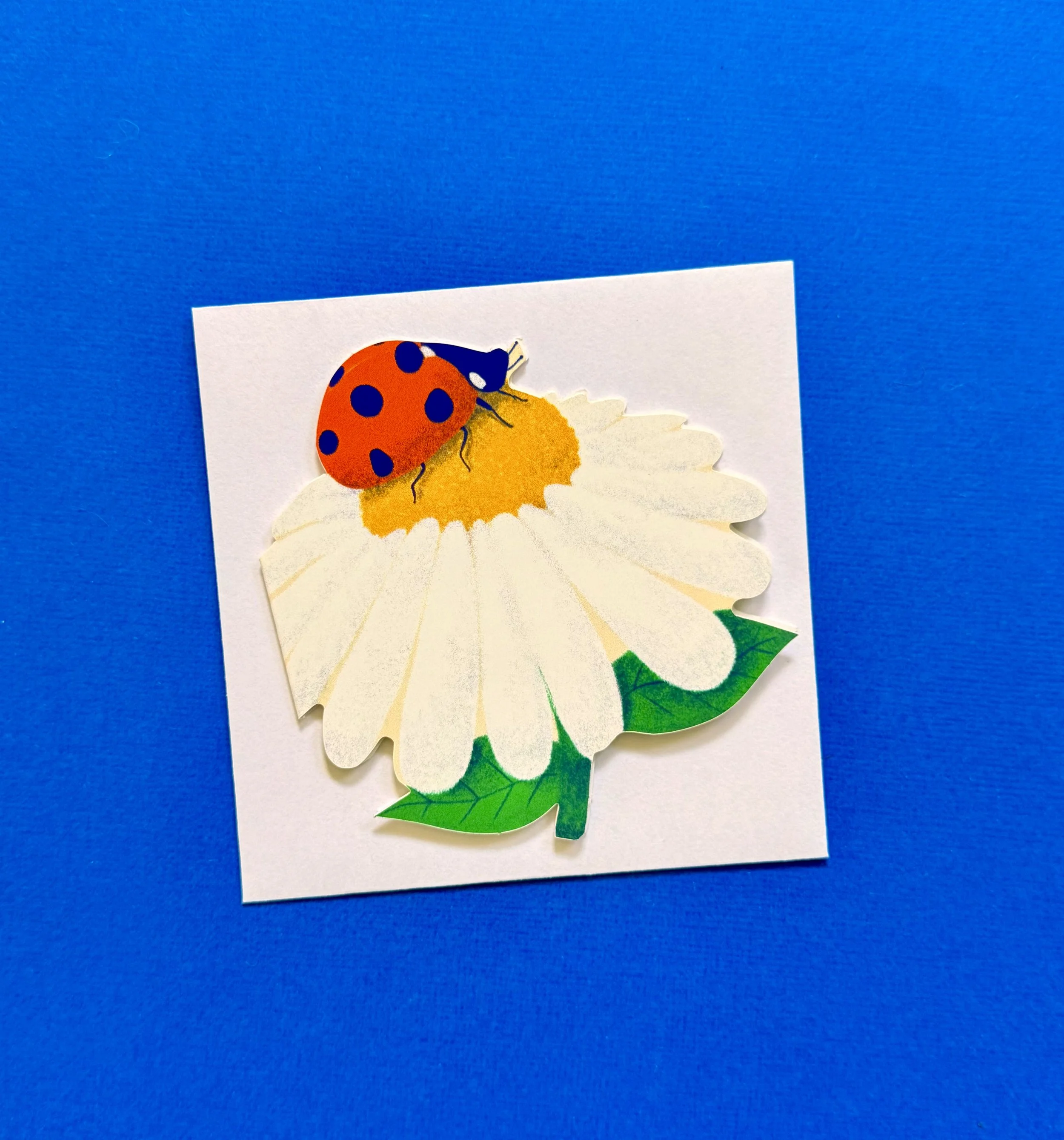 Ladybug Daisy Die-Cut Greeting Card