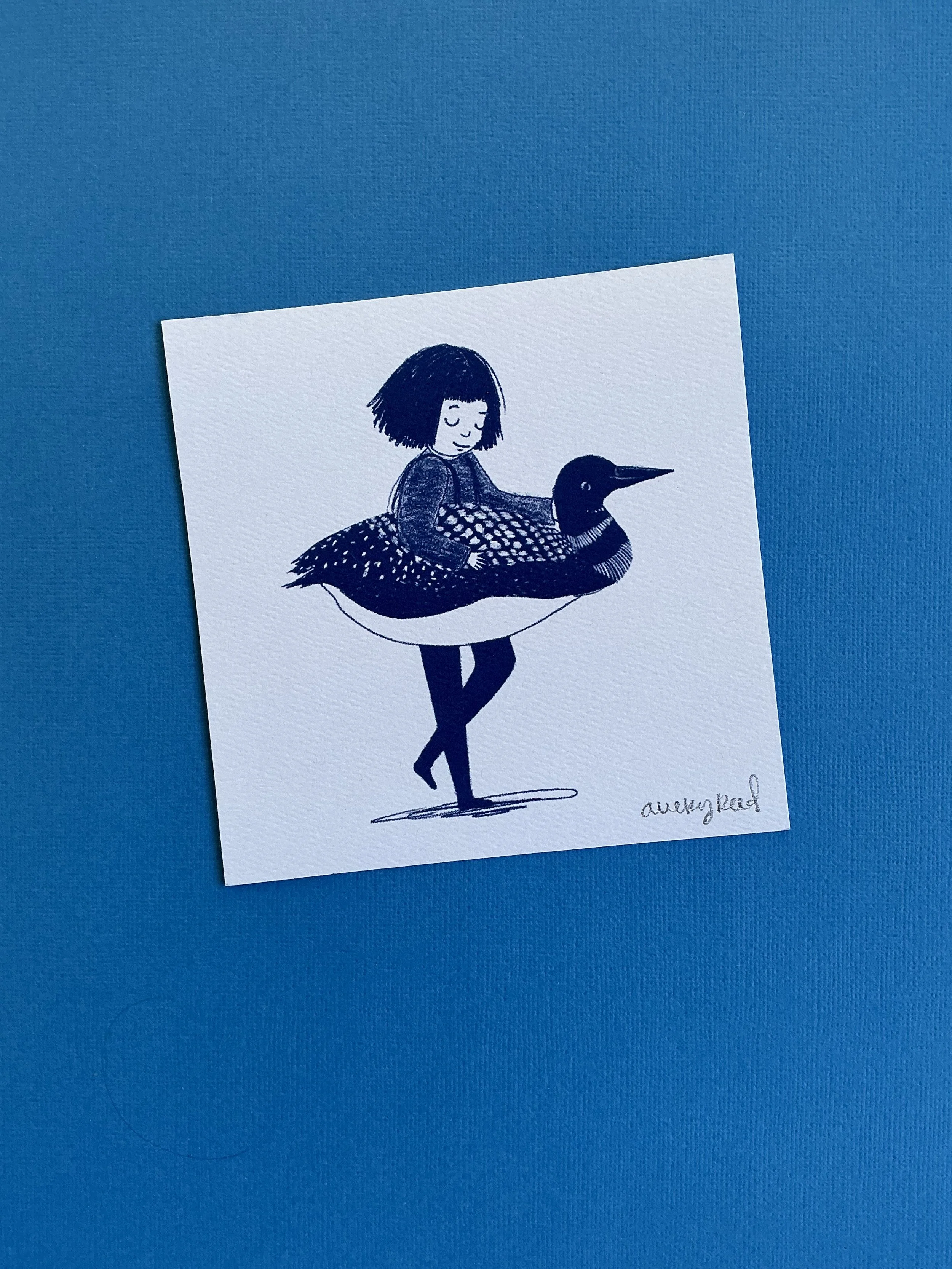 Little Loon Girl Art Print