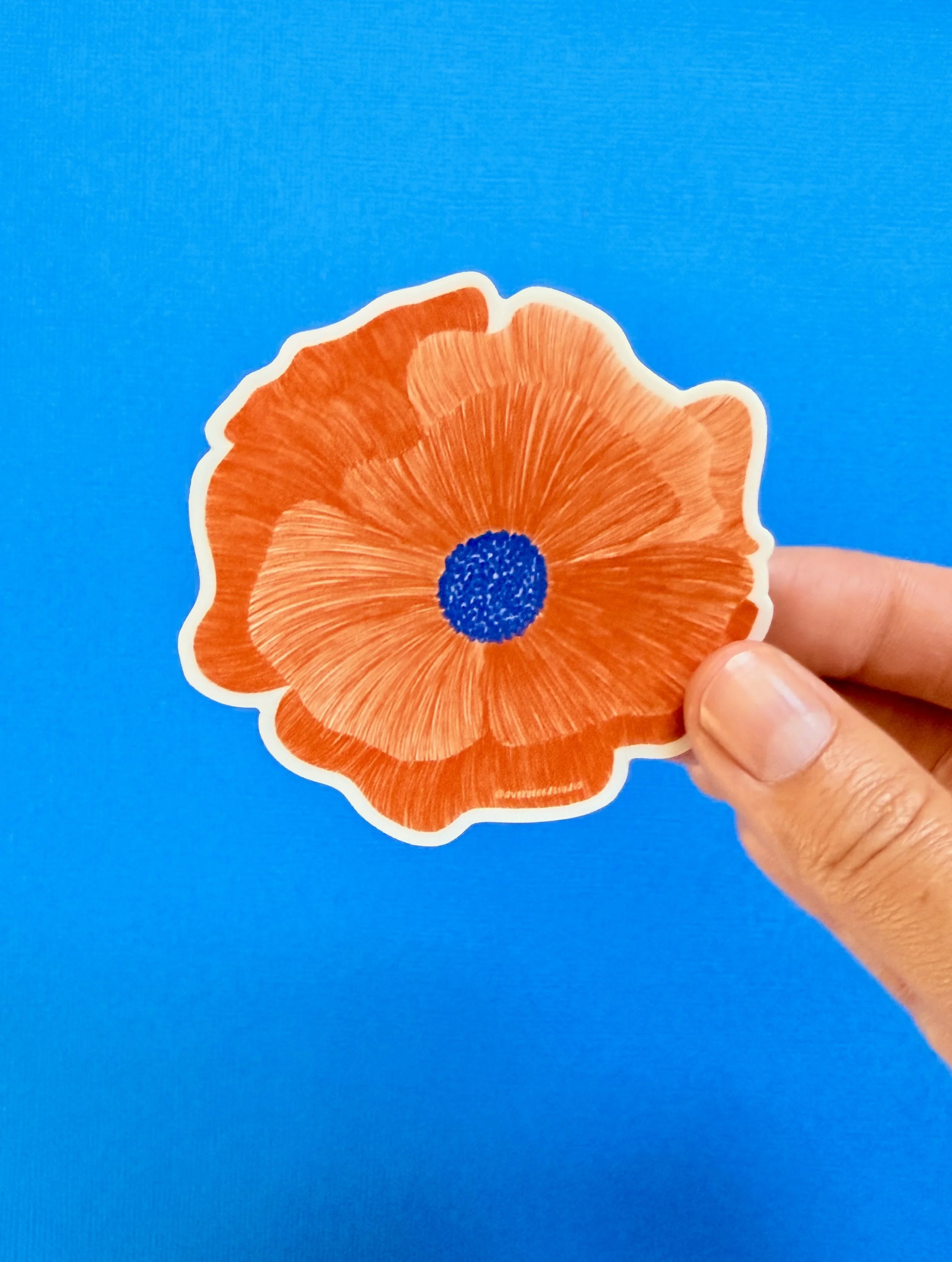 Oriental Poppy Die-Cut Sticker