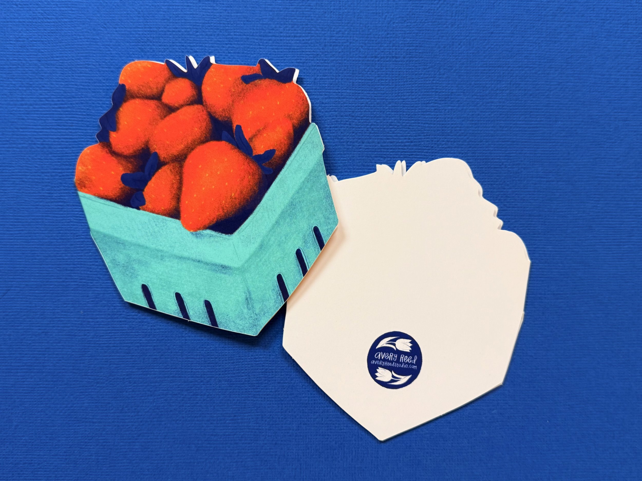 Strawberry Carton Die-Cut Greeting Card