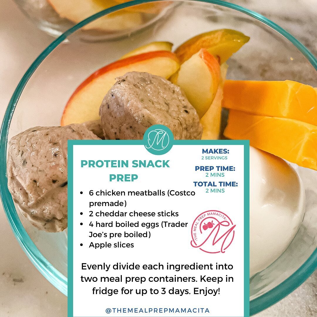 ✨EASY MEAL PREP PROTEIN SNACK✨

When hitting your protein goals, this easy snack will help you do it! 💪🏼 Healthy snacks are perfect if you need an afternoon pick me up and the protein will keep you full until dinner. All are premade and make this p