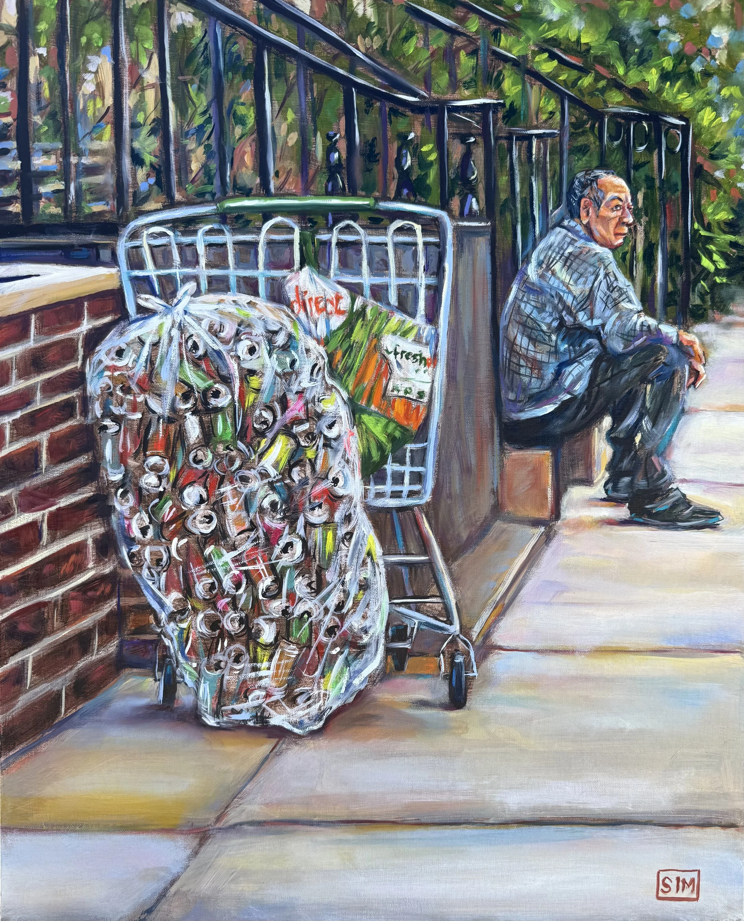 The Can Collector 16x20 oil on linen panel