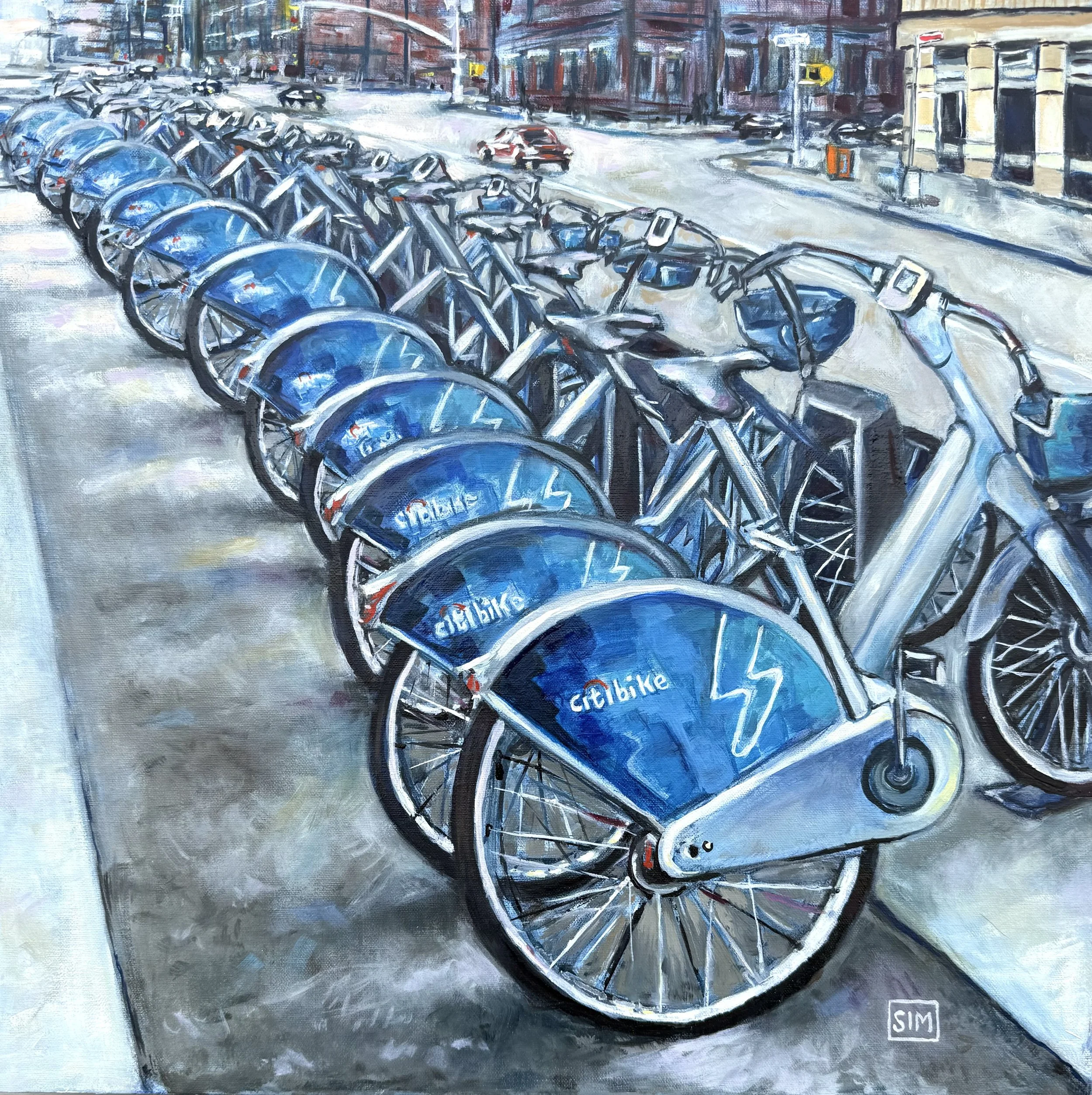 Composition in Blue 16x16 oil on linen panel