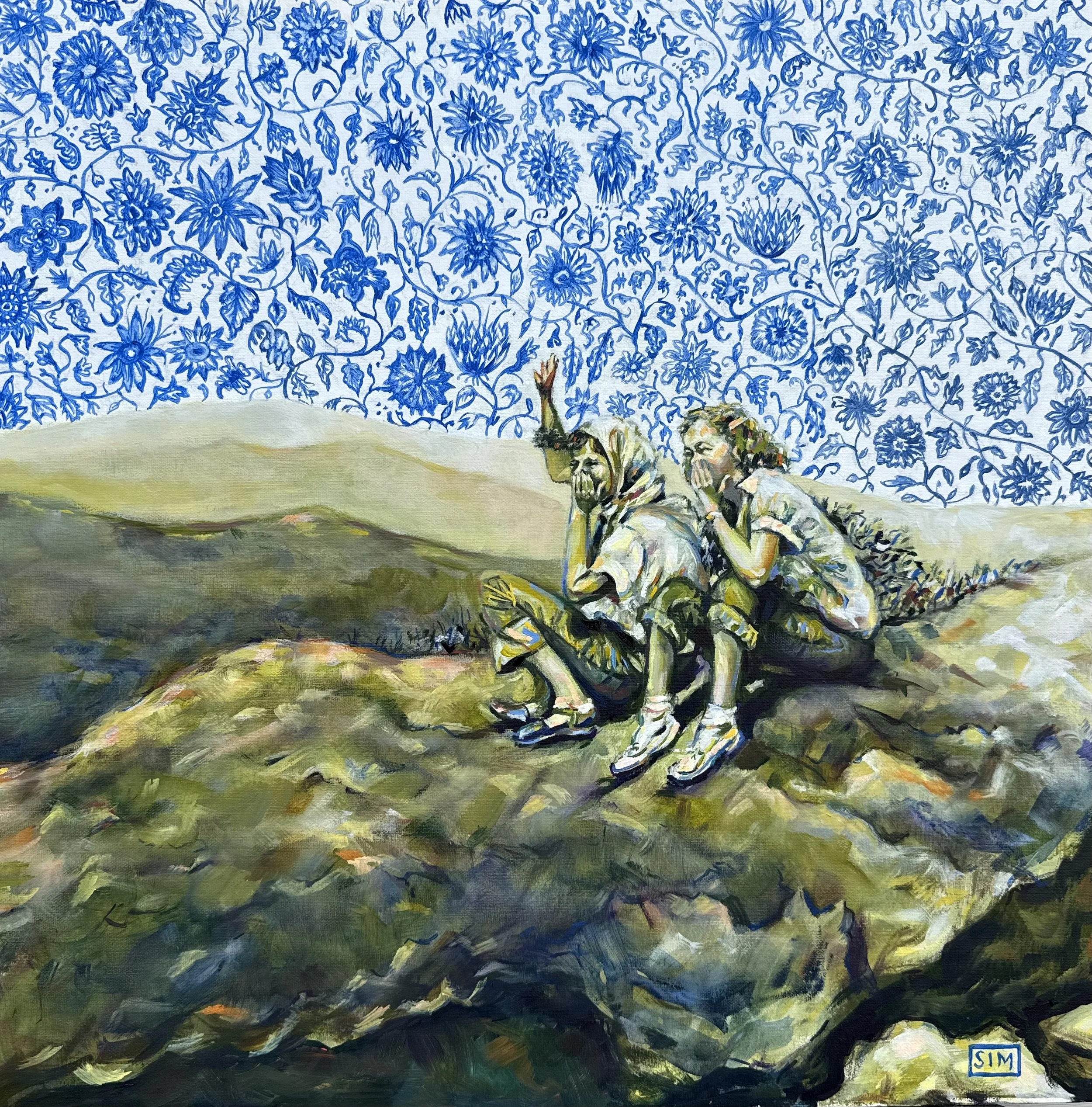 Temporal Drift, Blue China 16x16 oil on linen panel
