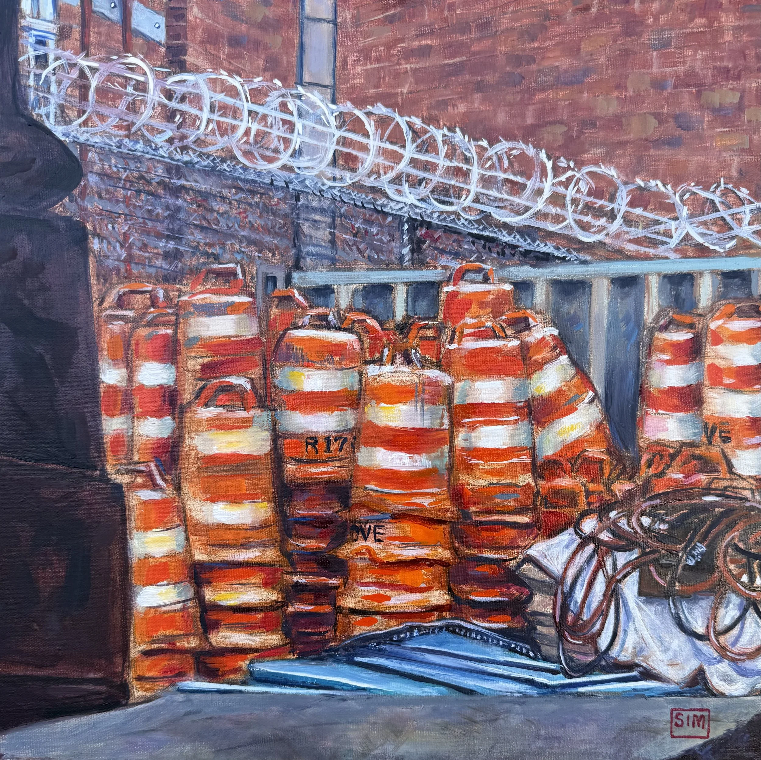 Composition in Orange 12x12 oil on linen panel