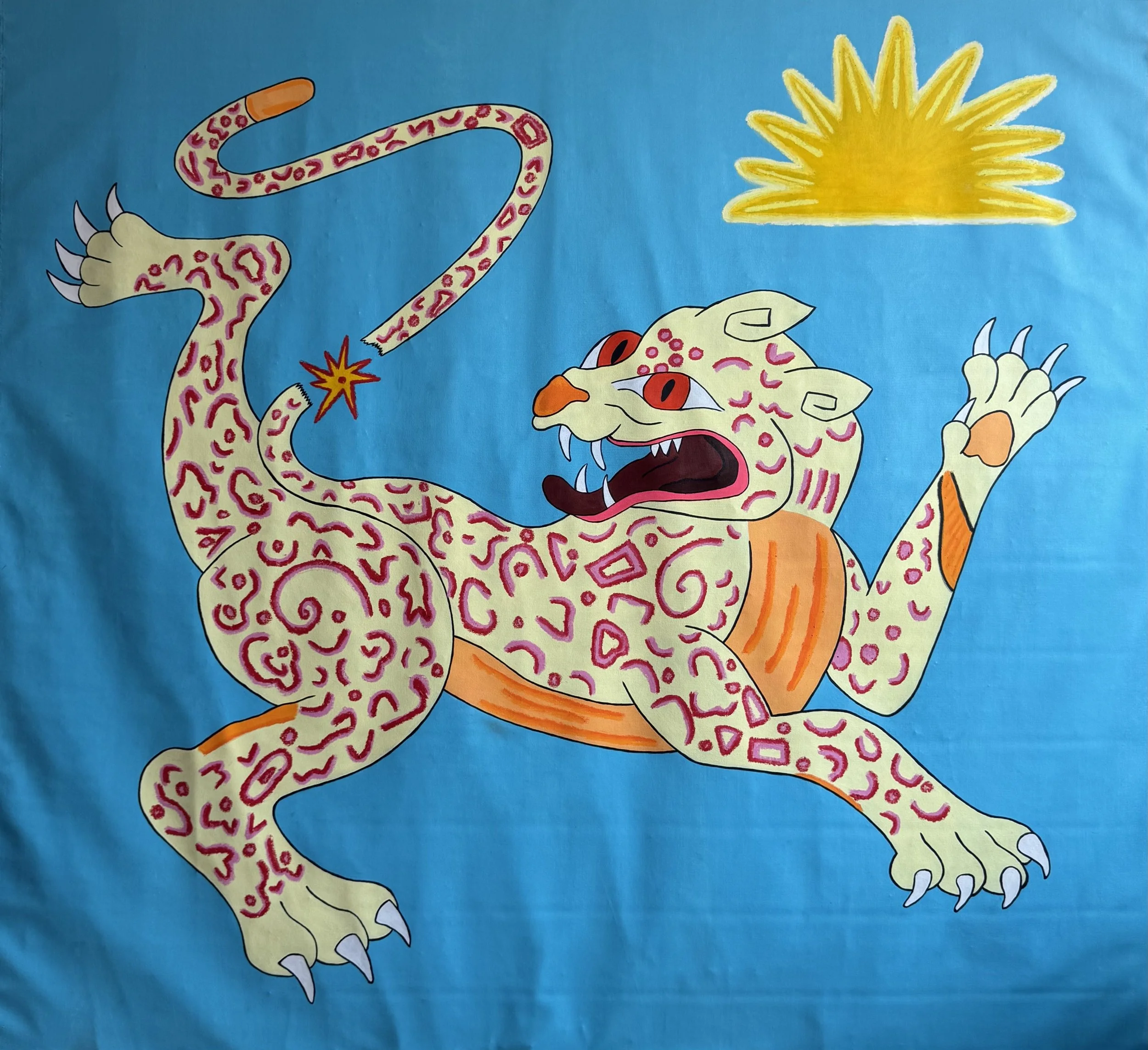 Hope You Have Health Insurance,2026. Acrylic / Oil Pastel / Canvas 58 Inches by 64 Inches 