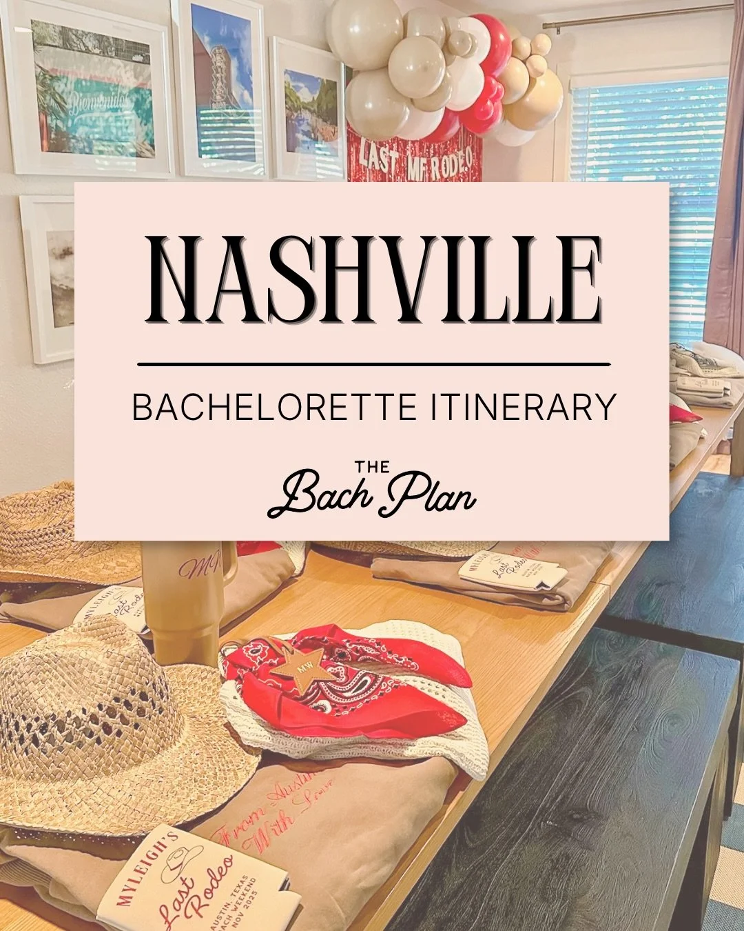Our ideal Nashville weekend, planned from arrival drinks to Sunday checkout🍸✨

At The Bach Plan, we create custom itineraries to take the stress out of planning your group trip. Plus, we have partners that offer discounts on activities, drinks, dini