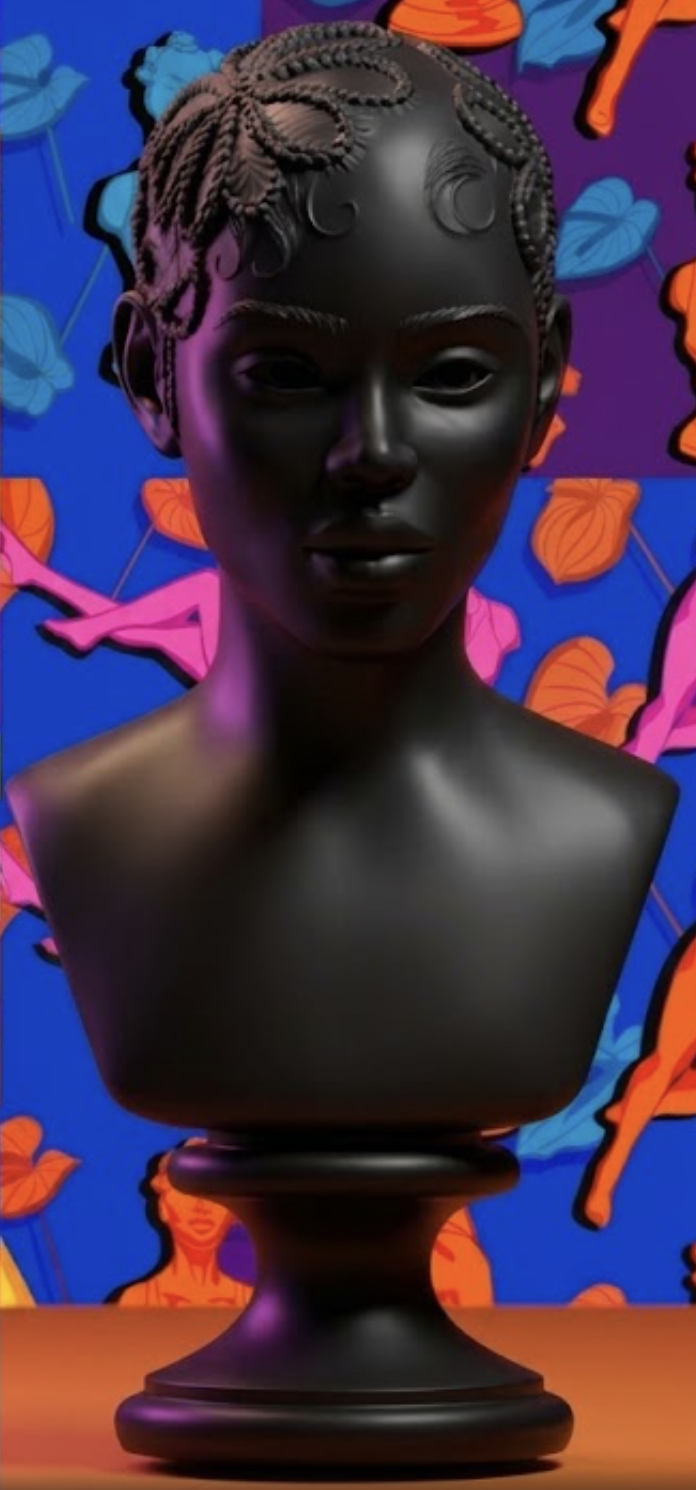 SUMMER BADDIE FLOWER CORNROW  BUST SCULPTURE