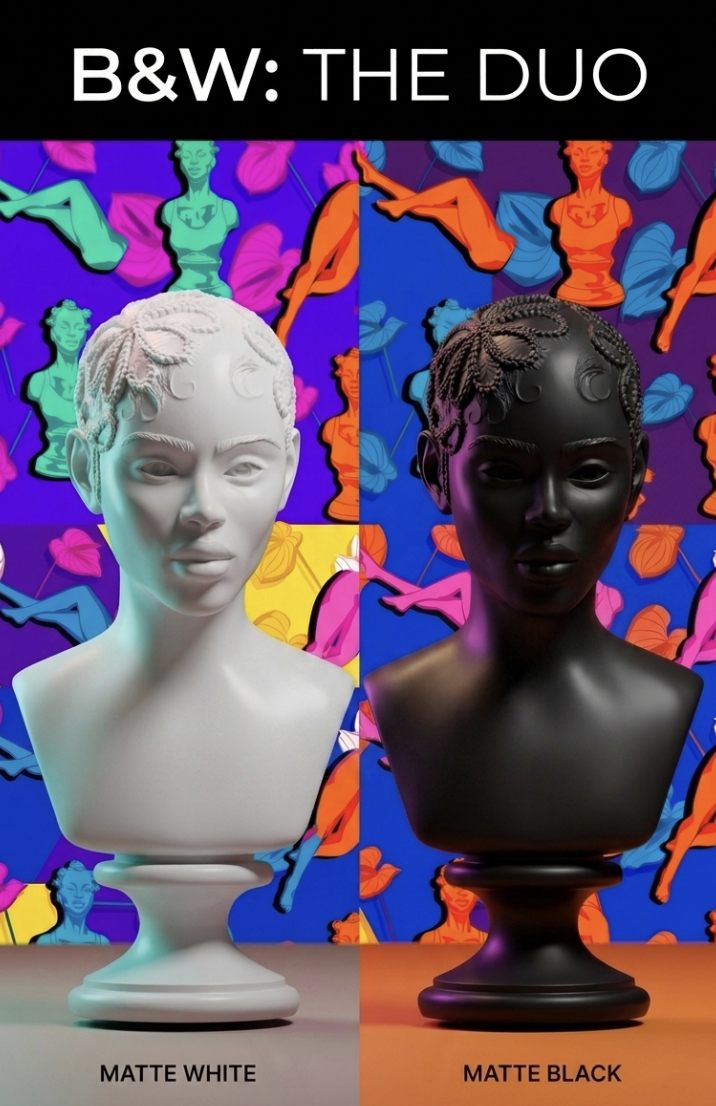 SUMMER BADDIE FLOWER CORNROW  BUST SCULPTURE