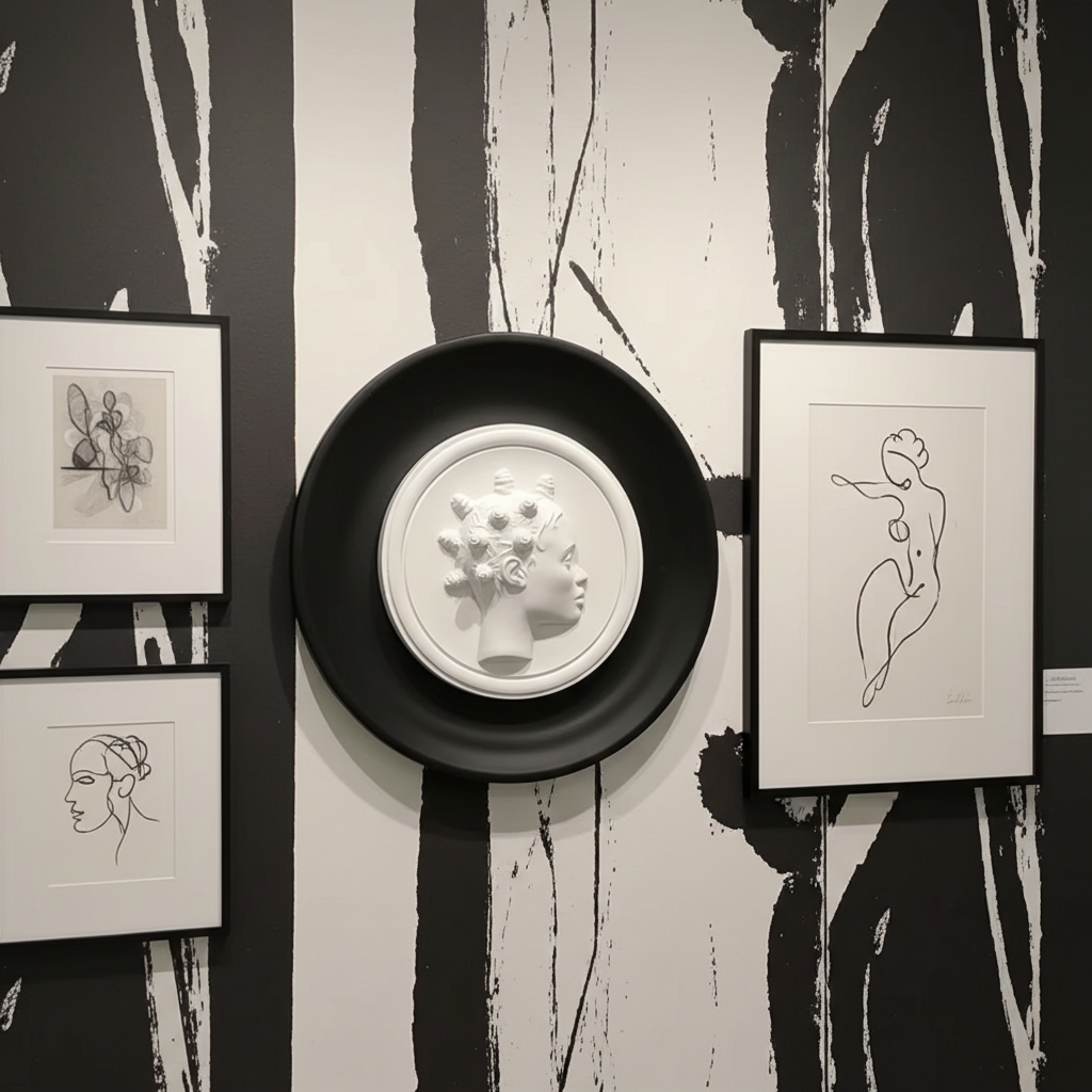 Bantu Knot Bas Relief Wall Sculpture