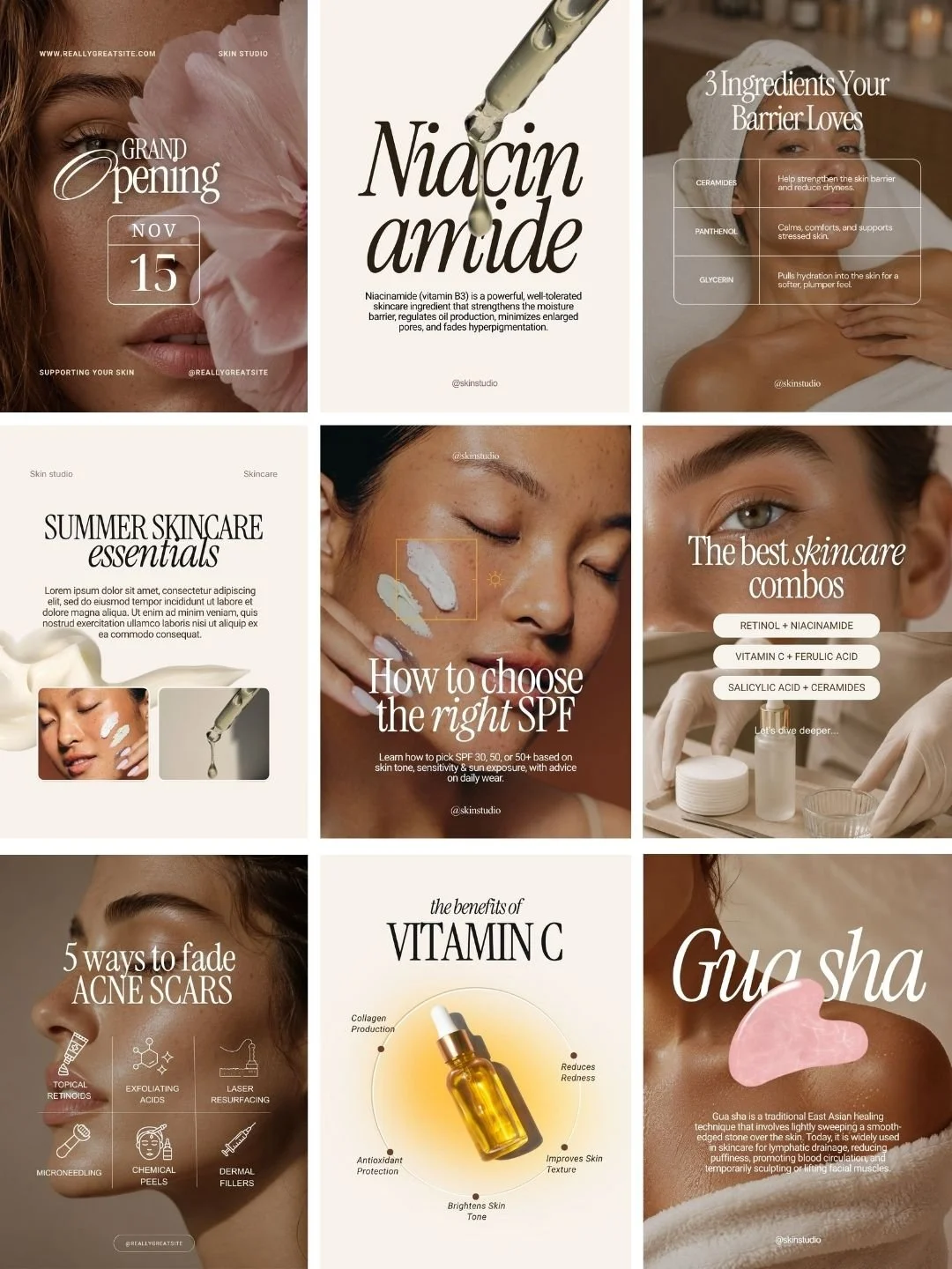 Esthetician Collection Canva templates