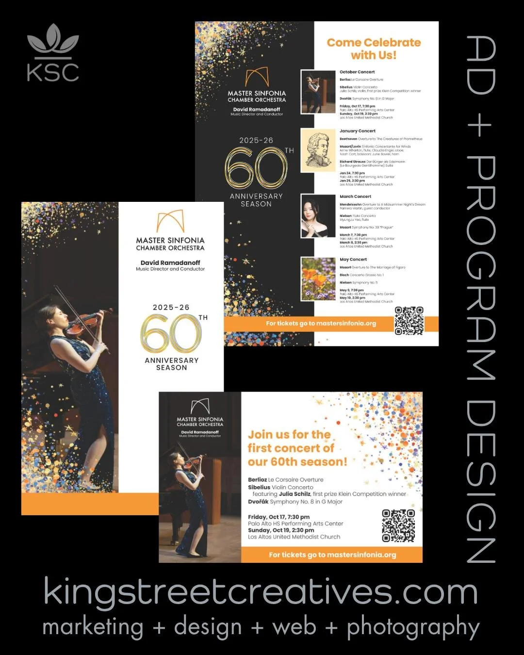 We were thrilled to work with the Master Sinfonia Chamber Orchestra on a creative project. Our team designed a print ad for local publications and a digital program complemented by a QR-linked paper program&mdash;making the concert experience more ac