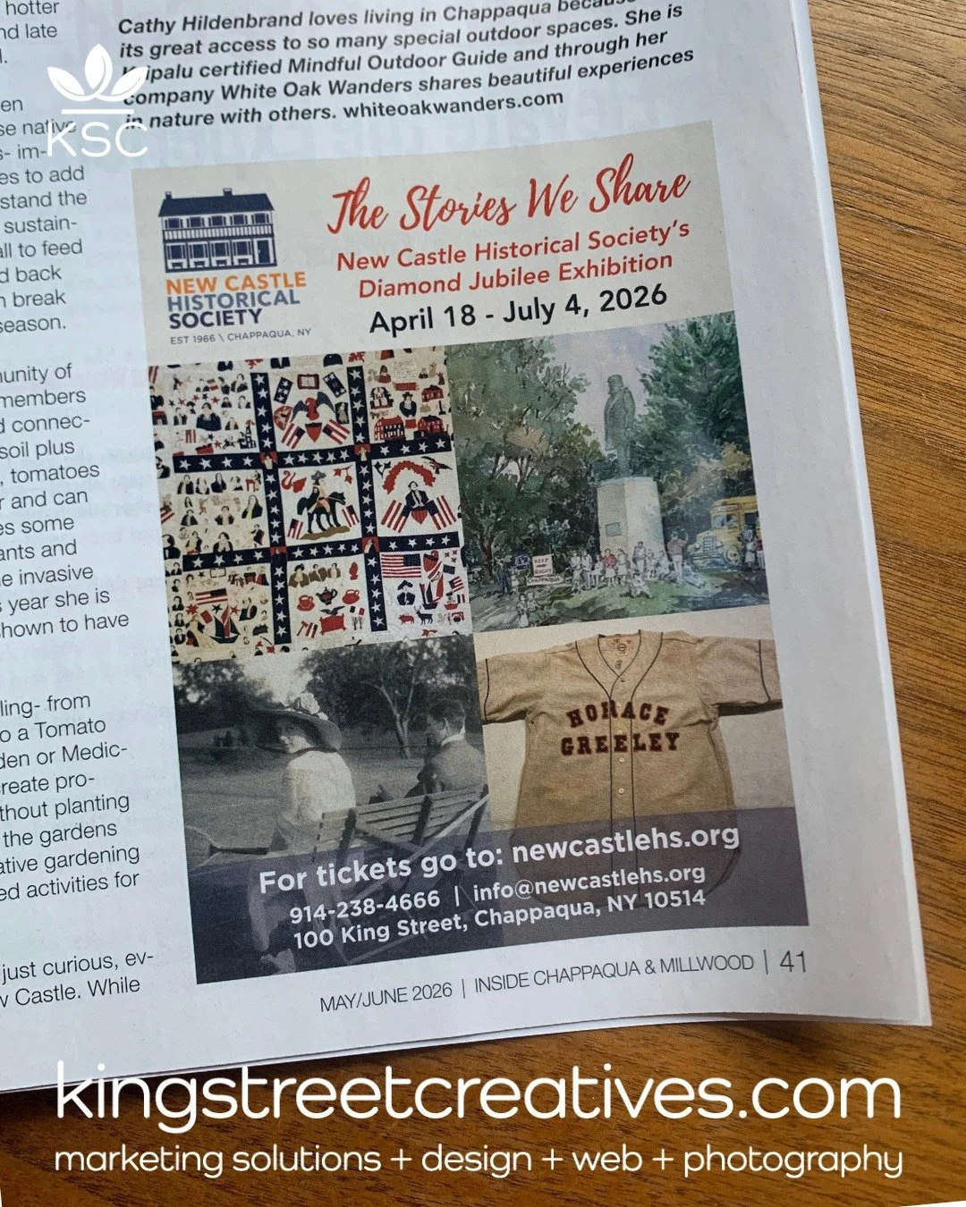 We always enjoy collaborating with @insidepress and creating ads that help connect the community. Don't miss the @newcastlehistoricalsociety exhibition&mdash;on view through July 4!

#printads #creativeservices #community