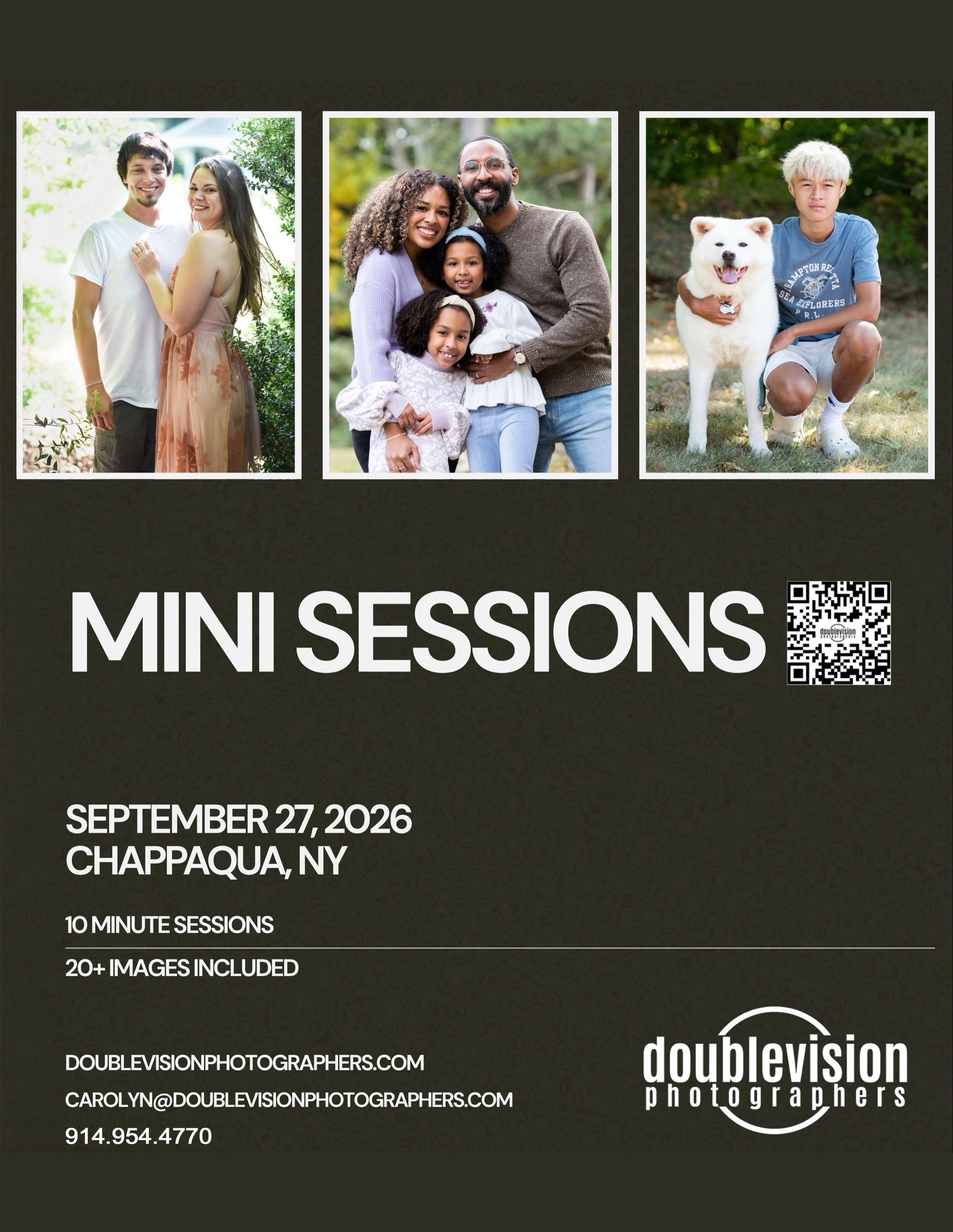 One spot left!

Fall mini sessions&mdash;perfect for families, individuals, and your furry friends!
 
Enjoy a quick, fun photo session outdoors on September 27. 

QR code or sign up link and details in bio.

#chappaqua #familyphotos #headshots #portr