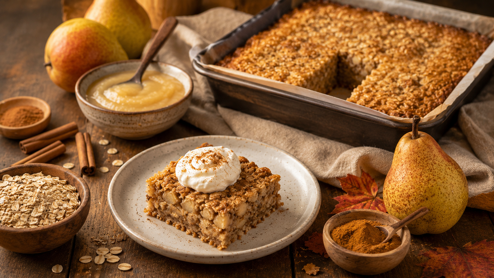 Heart to Table: Pear and Oat Breakfast Bars