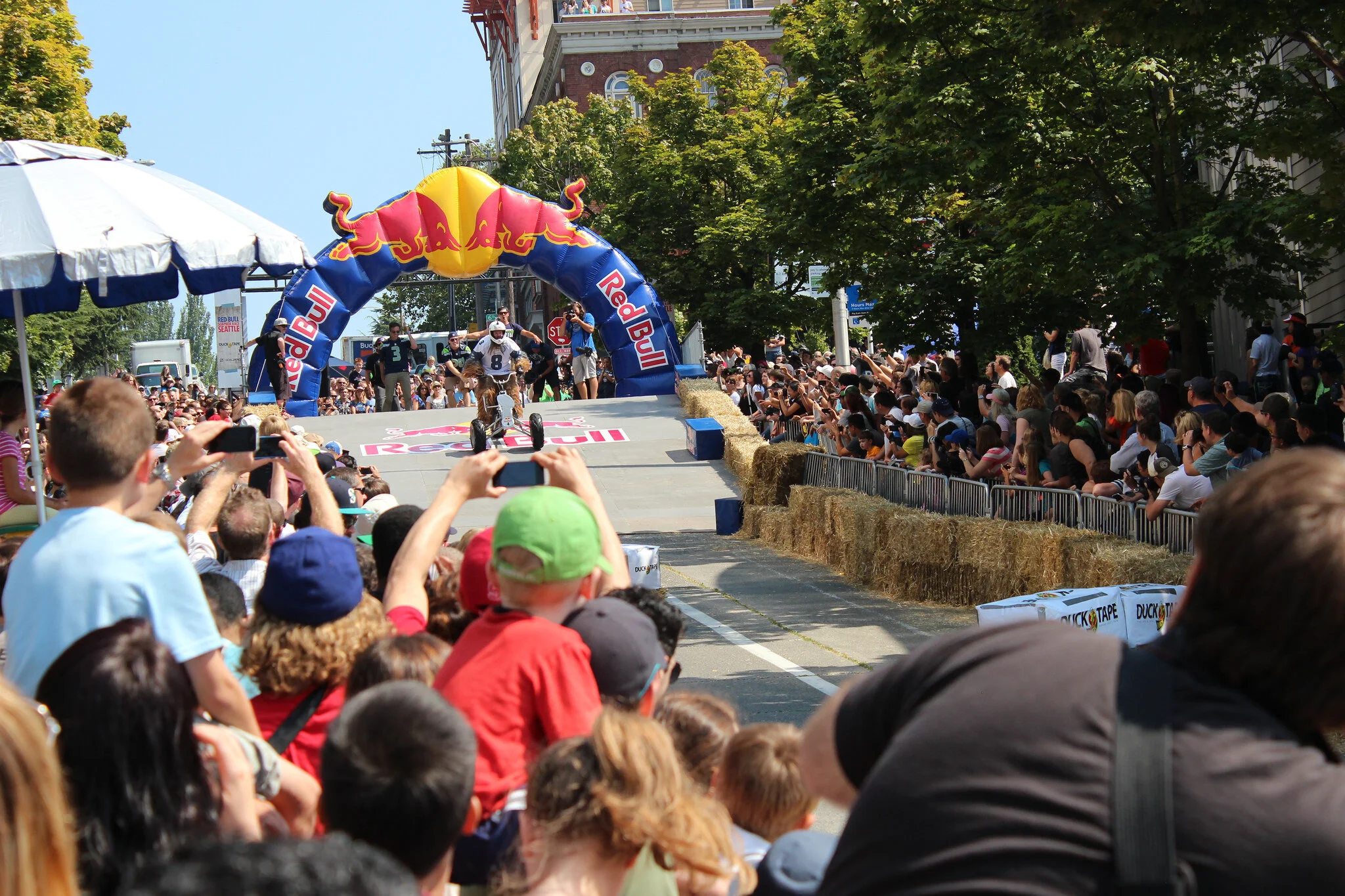 The starting line at the Red Bull Soapbox Race in Seattle, Washington. 