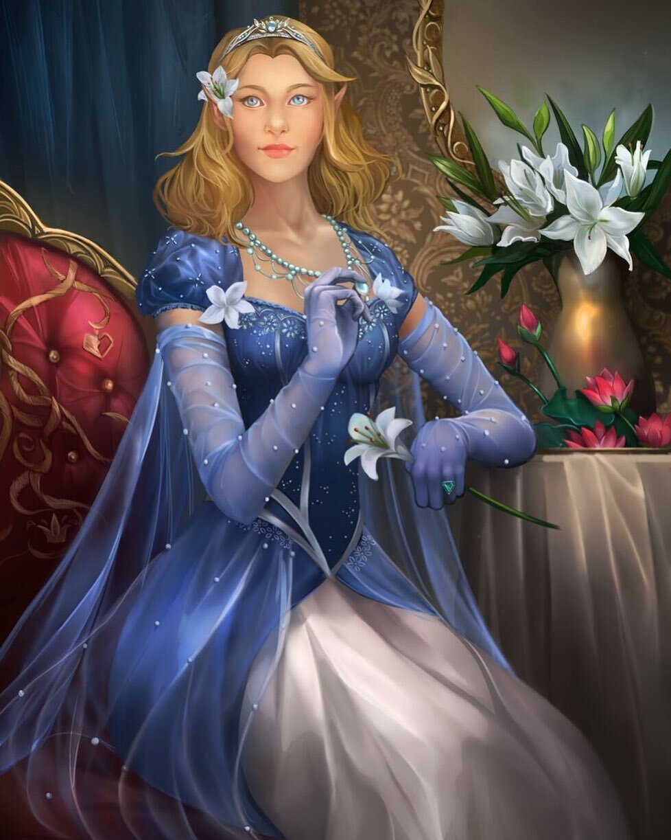 Princess Neiathryn Lossarath (2022).
&bull;
#dnd #dnd5e #dungeonsanddragons #dndcharacterart #dndart #dndcharacter #illustration #illustrator #illustrationartists