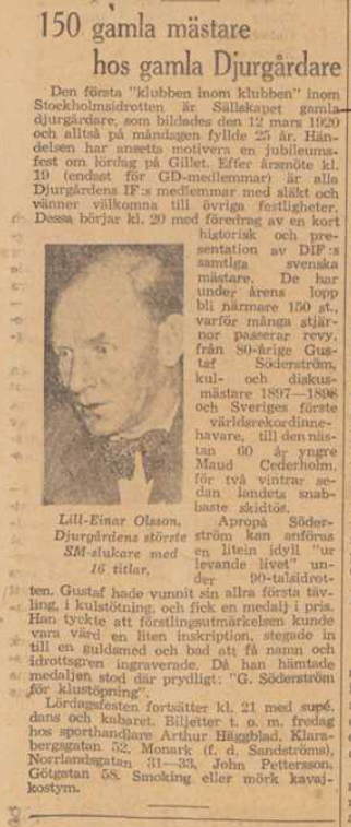 1945-03-14 SvD, Gustaf Söderström - Sveriges första världsrekordinnehavare.PNG