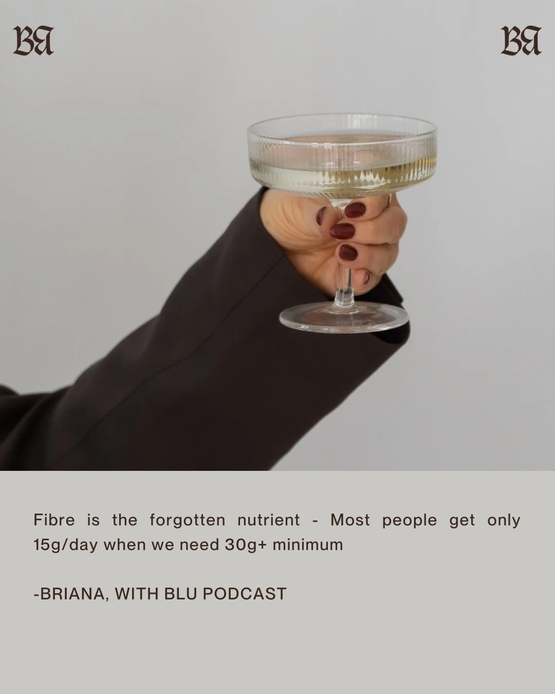Fibre is the goat, but most people aren't getting enough. Listen to episode 23 of With Blu to hear why it's so important 🥦⁠
⁠
⁠
⁠
#healthpodcast #guthealth #naturopath #guthealthpodcast #microbiome