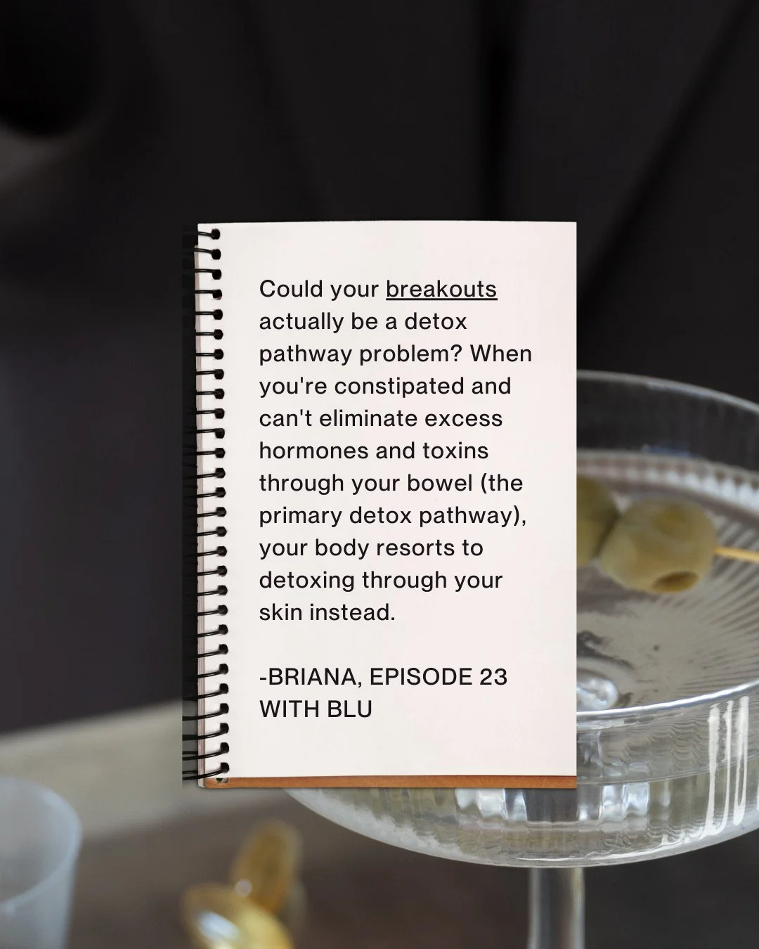 Skin issues are often a sign of poor detox pathways ! If you're struggling with breakouts, regulating your bowels is the number one priority.⁠
⁠
Listen to Episode 23 of With Blu wherever you get your podcasts ⁠
⁠
⁠
#healthpodcast #guthealth #naturopa