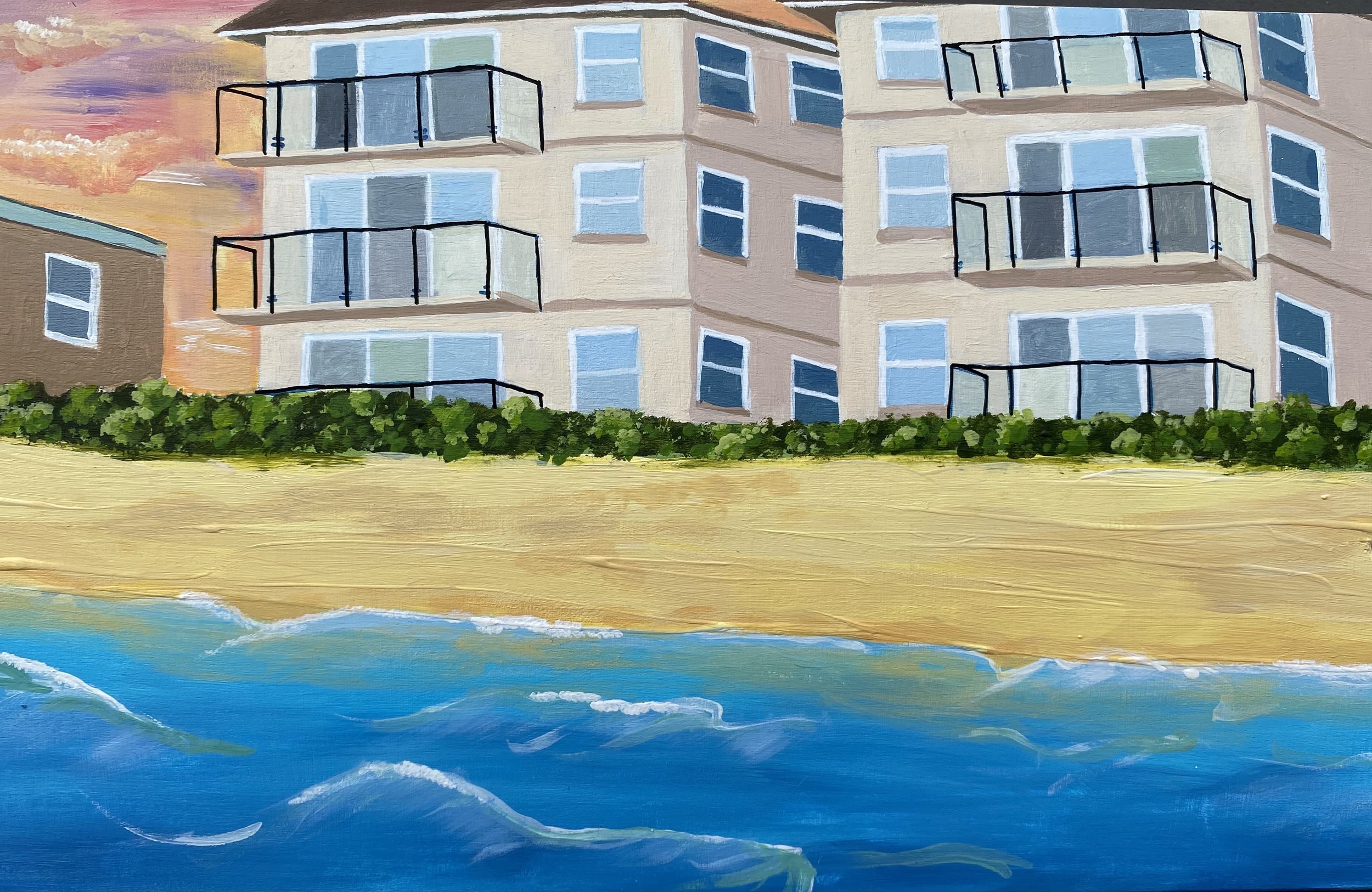 Acrylic Paint on Skateboard