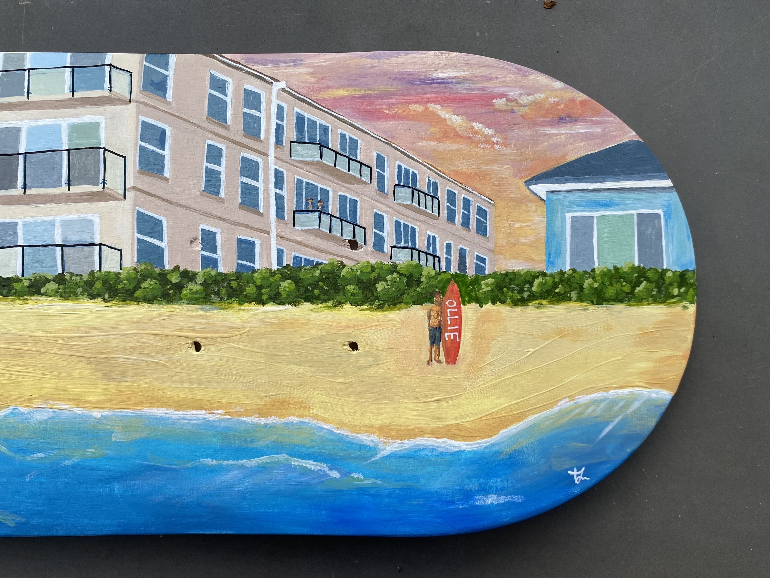 Acrylic Paint on Skateboard