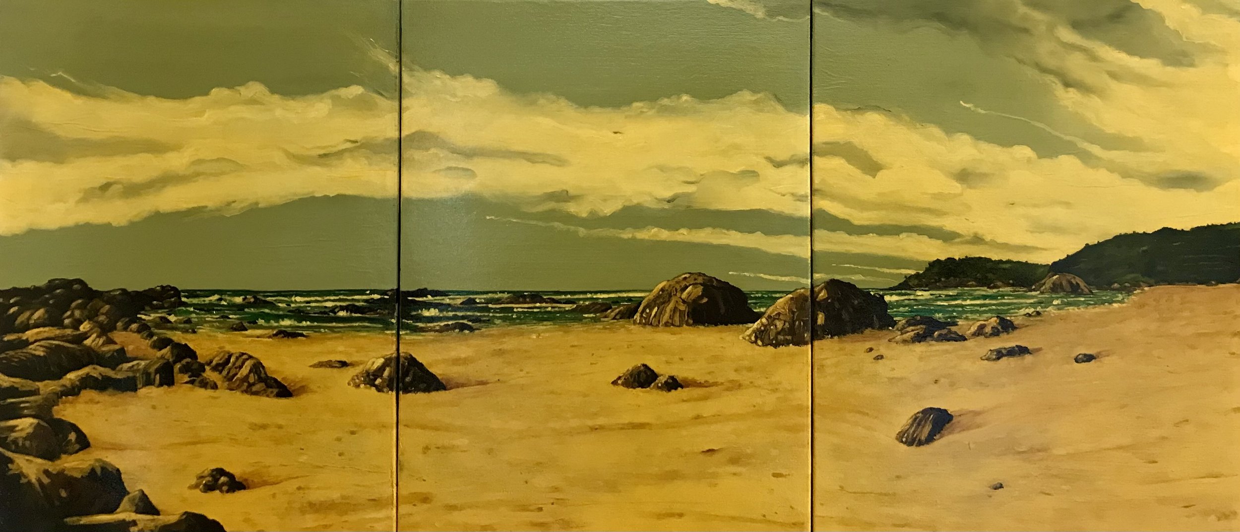 Miners Beach, 2023, oil on canvas, 40x90cm, SOLD