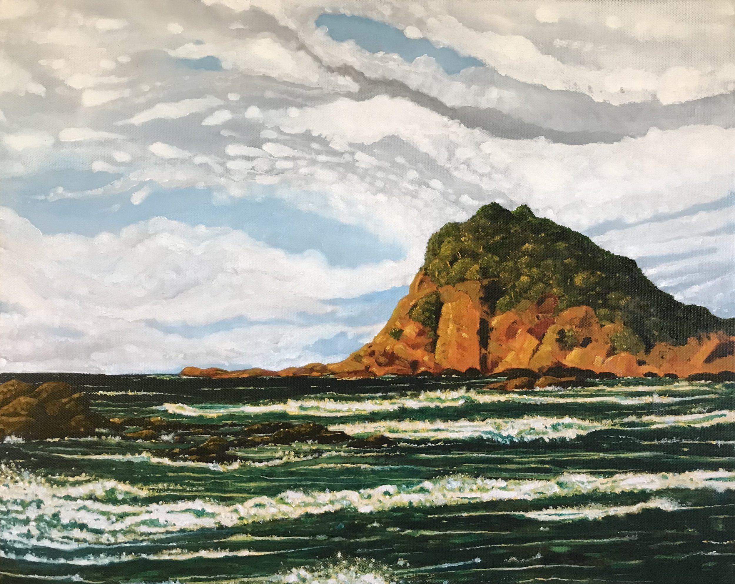 Nobbys Beach 2, 2025, oil on canvas, 41x51cm