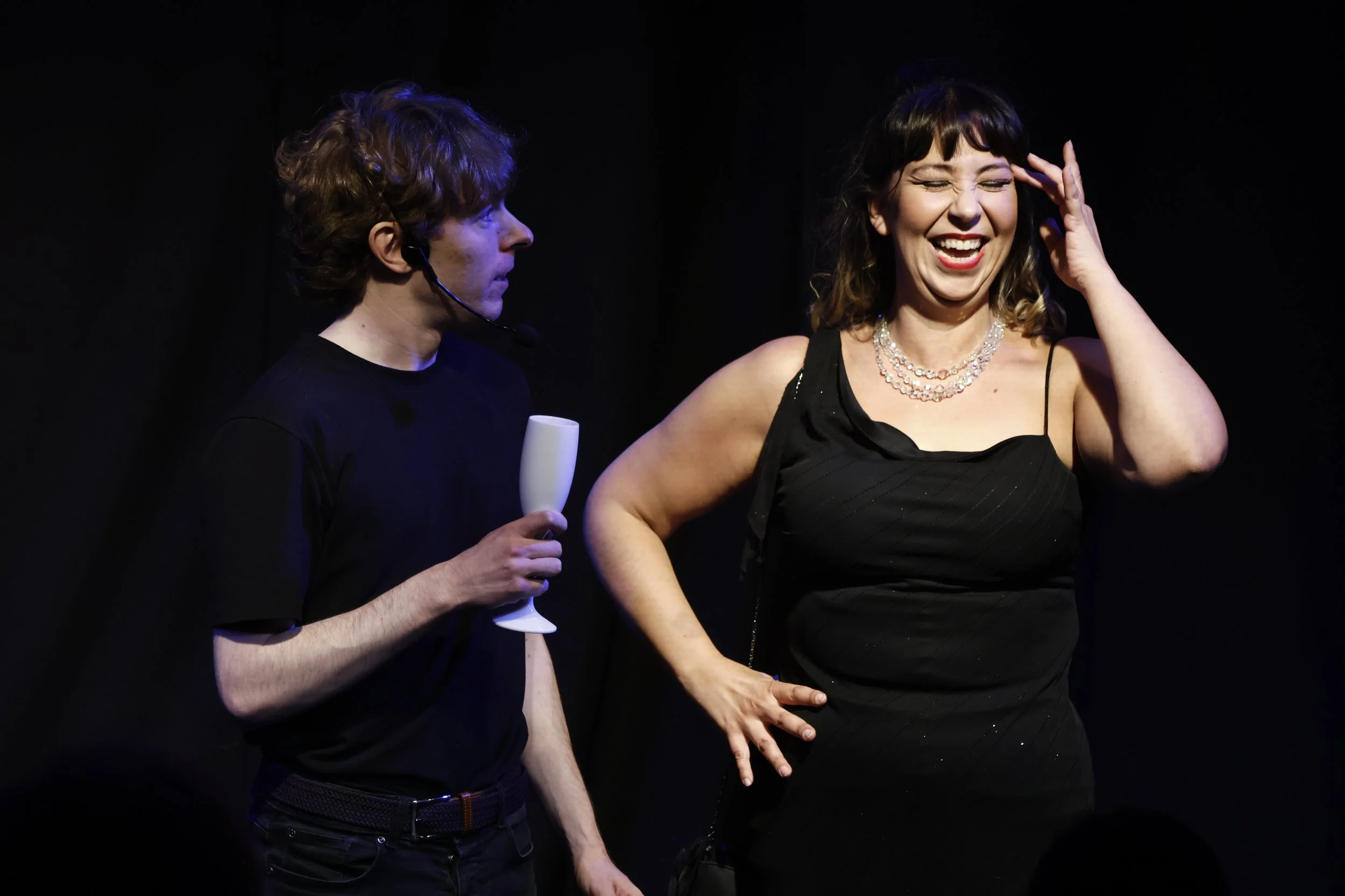 Sarah-Jessica from HR in her Bond Girl era (with John Clarke) Swan Song, Edinburgh Fringe 2026