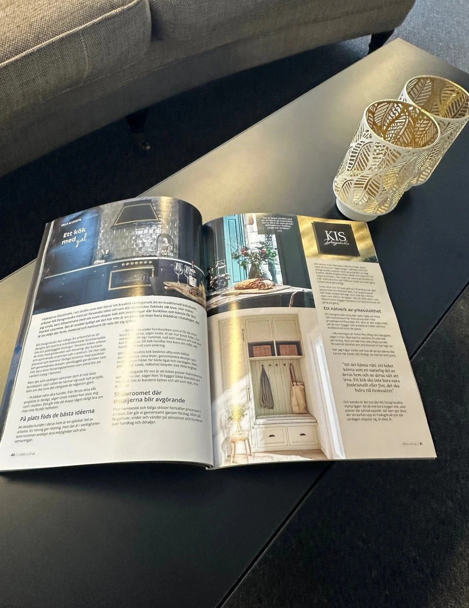 "Kök med själ" skriver Villa & Livsstil om KIS Designstudio