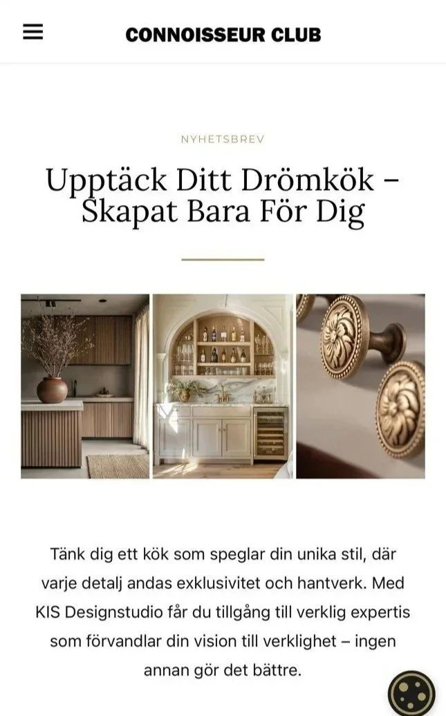 KIS Designstudio följer upp augustikampanjen &nbsp;och fortsätter erbjudande till Connoisseur Medlemmar