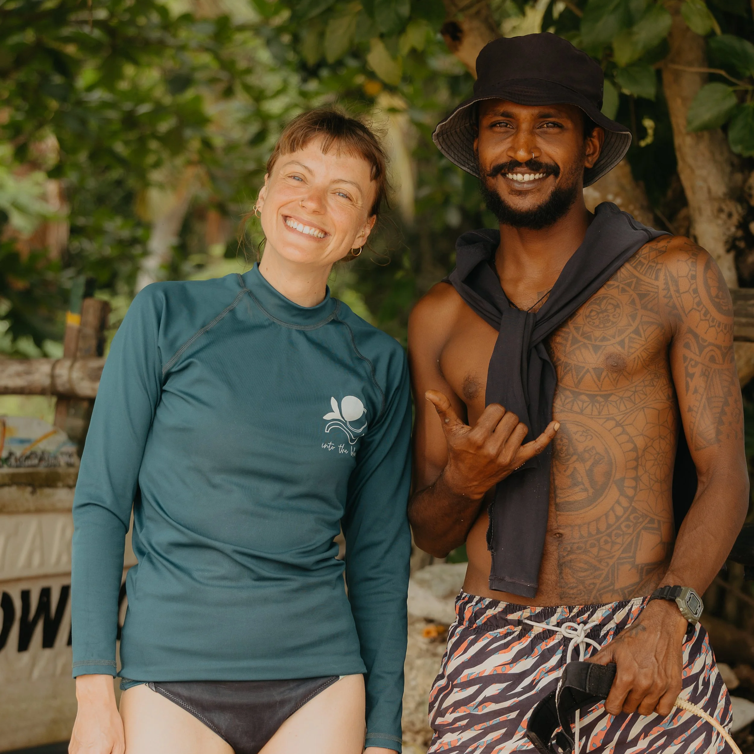 post surf smiles after a surf lesson with Chami, Into The Blue surf coach in Unakuruwa Sri Lanka