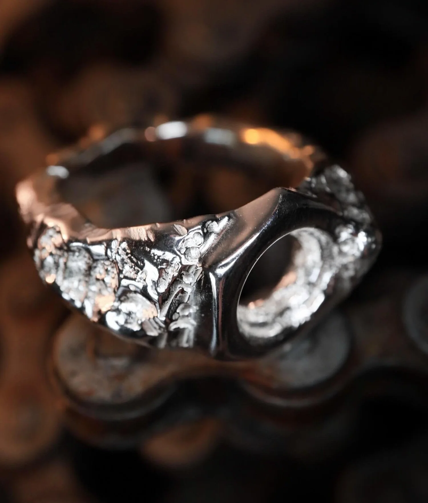 Jewelry With Grit Hex Nut Ring